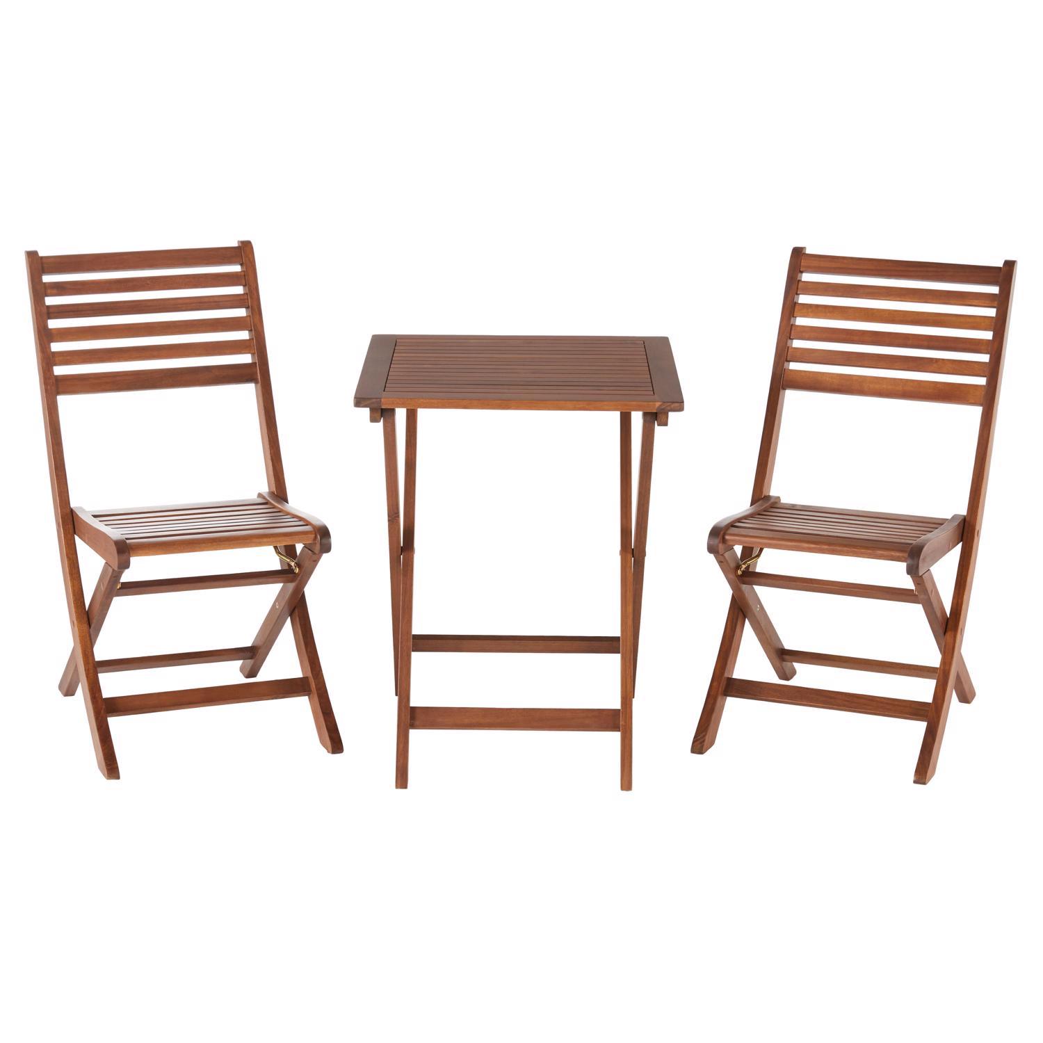 Living Accents Alina 3 pc Brown Wood Bistro Set