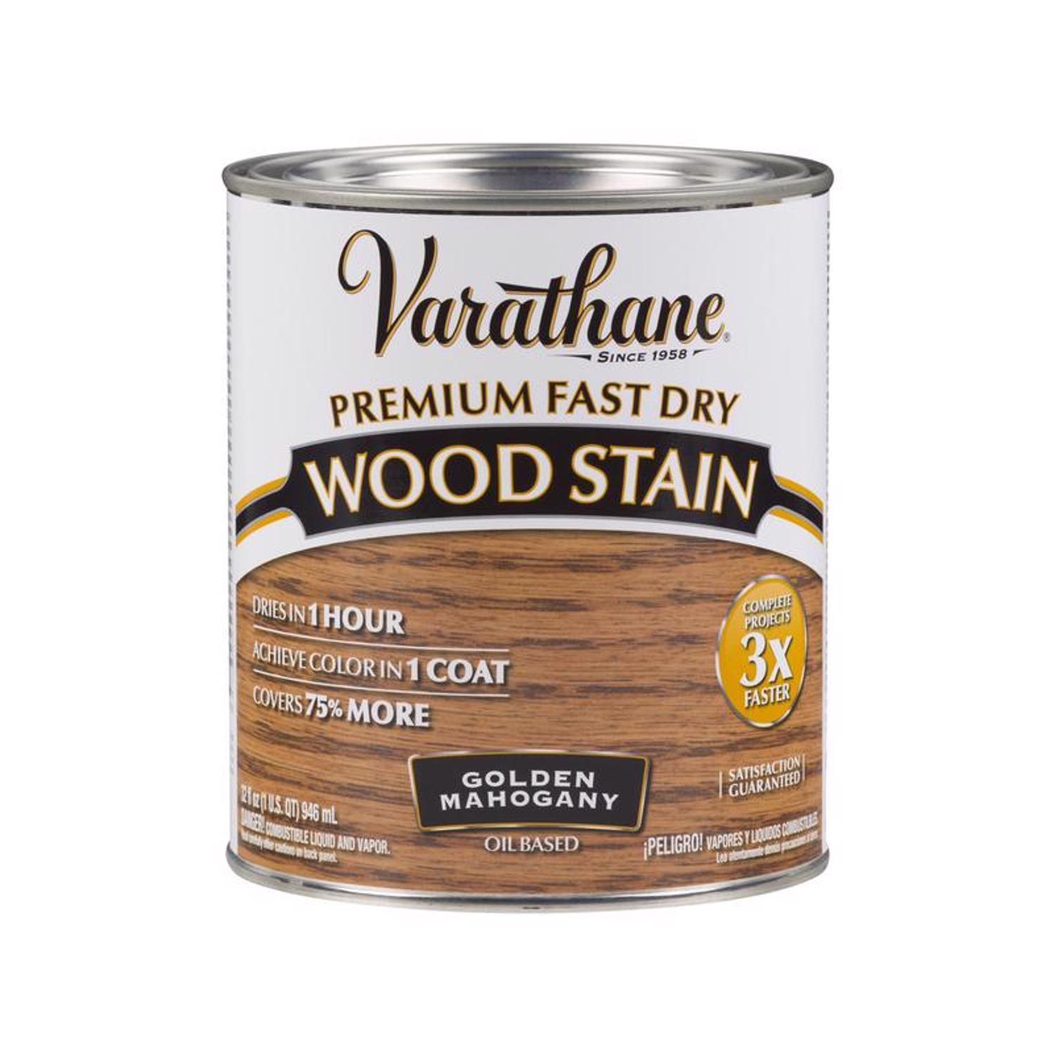 Varathane Premium Golden Mahogany Oil-Based Fast Dry Wood Stain 1 qt