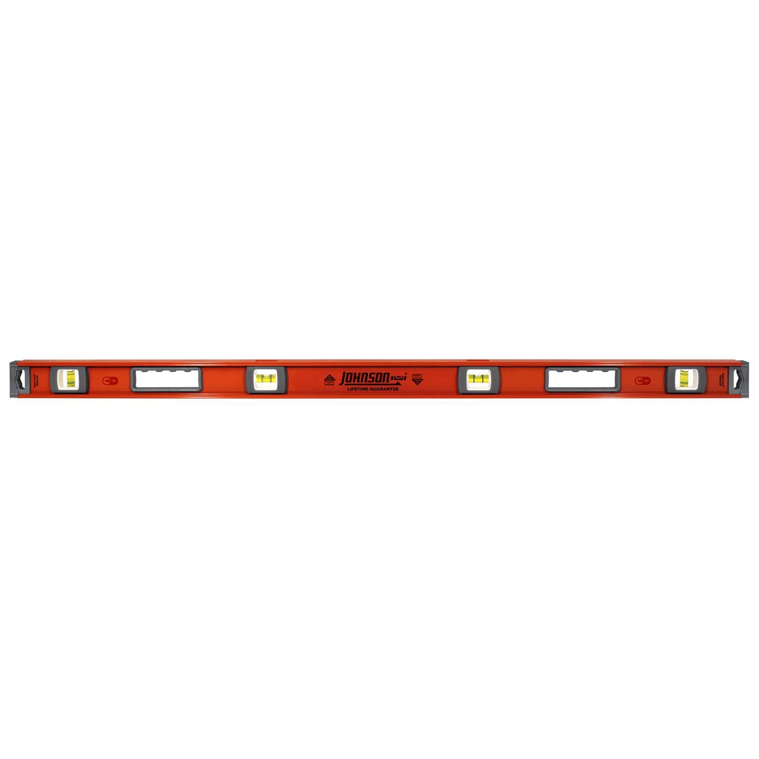 Johnson 48 in. Aluminum Magnetic I-Beam Level 4 vial