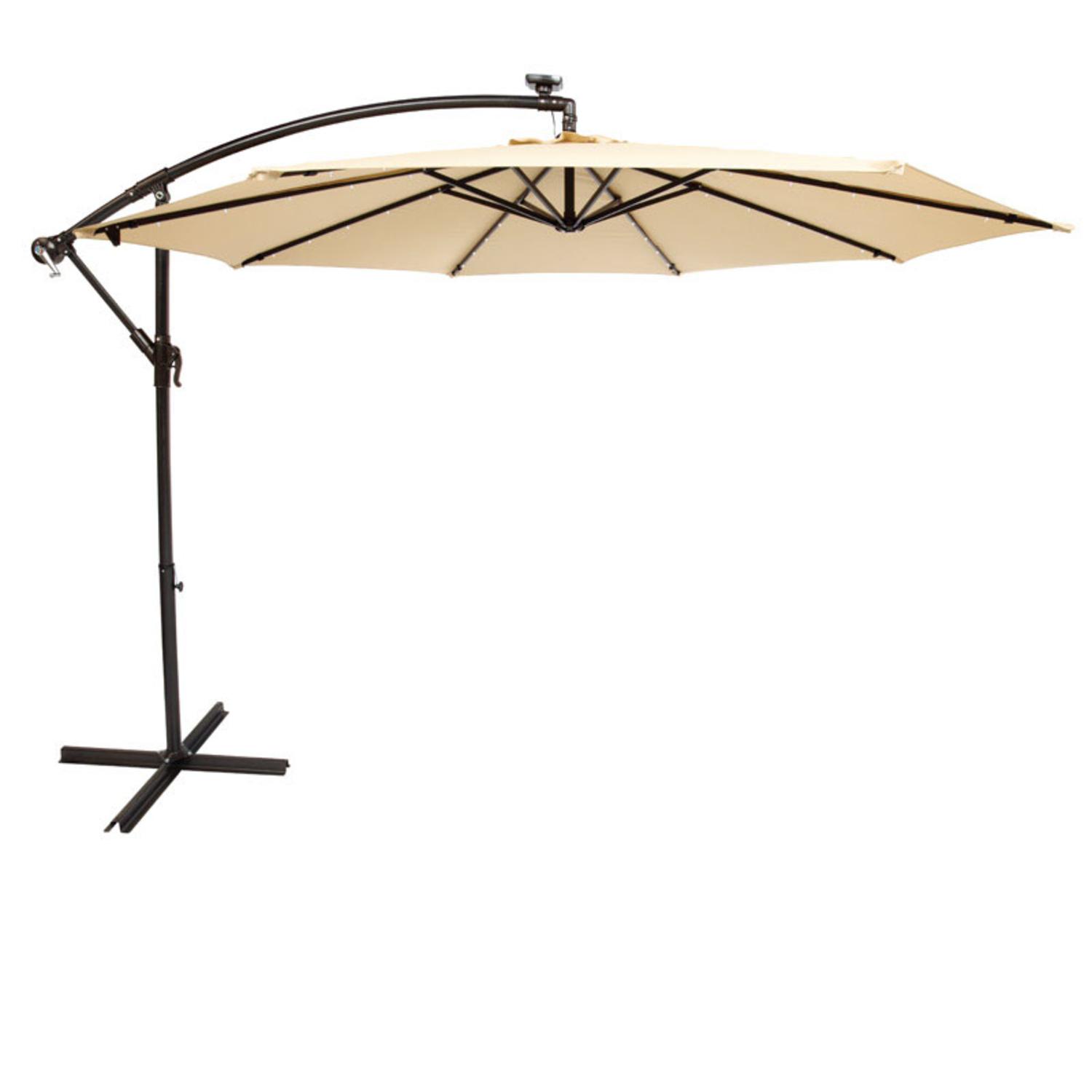 Living Accents 10 ft. Tiltable Tan Offset Umbrella