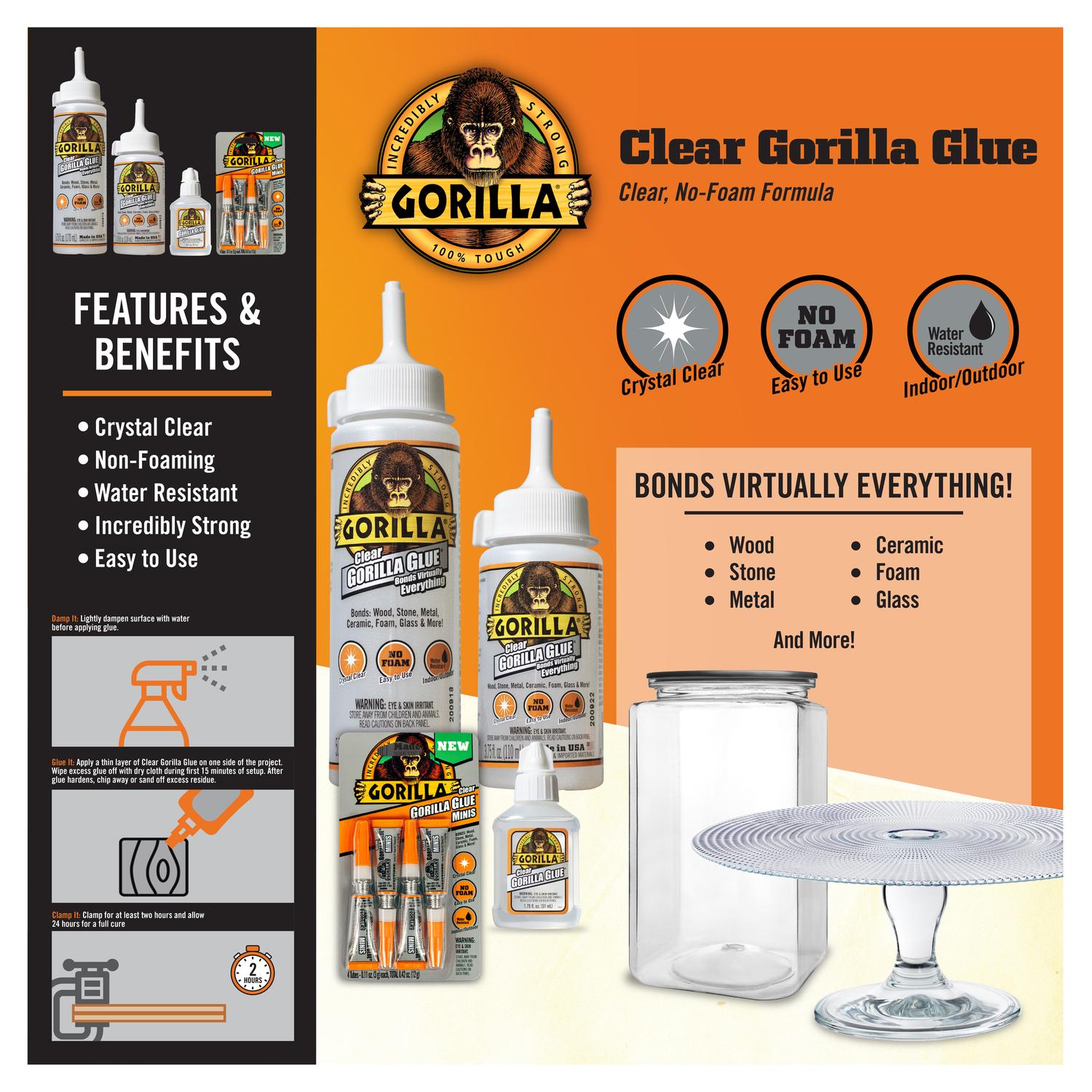 Gorilla High Strength Clear Clear Glue 3.75 oz