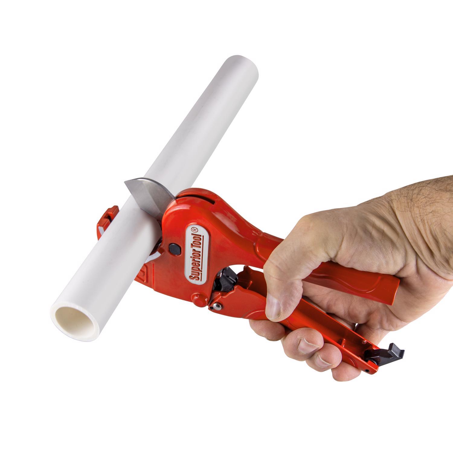 Superior Tool 1-5/8 in. Ratcheting Pipe Cutter Red 1 pc