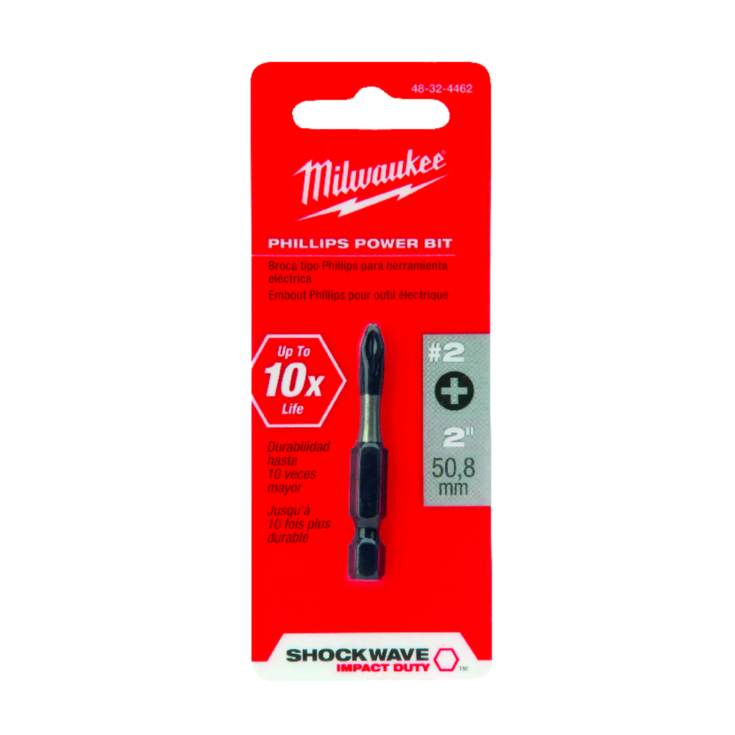 Milwaukee Shockwave Phillips #3 X 2 in. L Screwdriver Bit Steel 1 pc