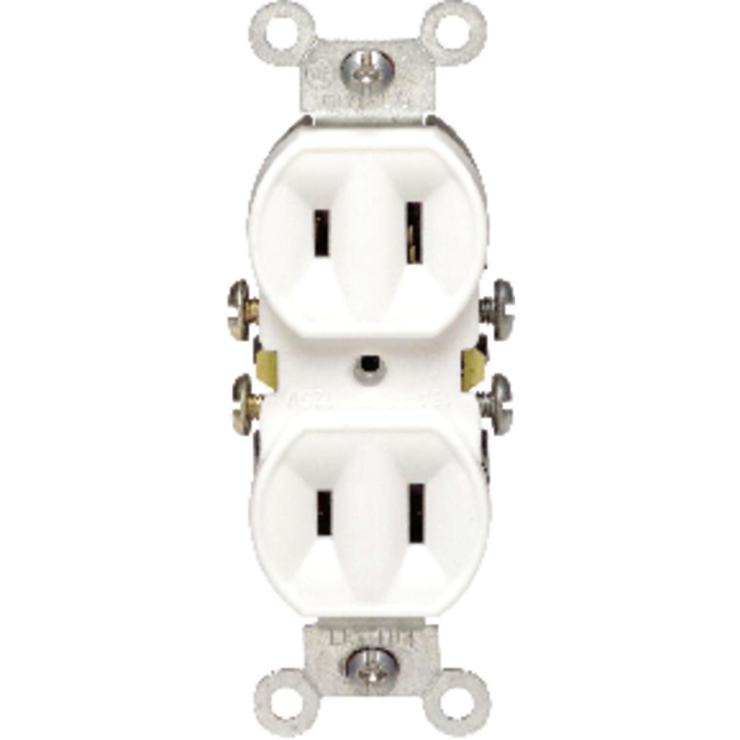 Leviton 15 amps 125 V Duplex White Outlet 1-15R 1 pk