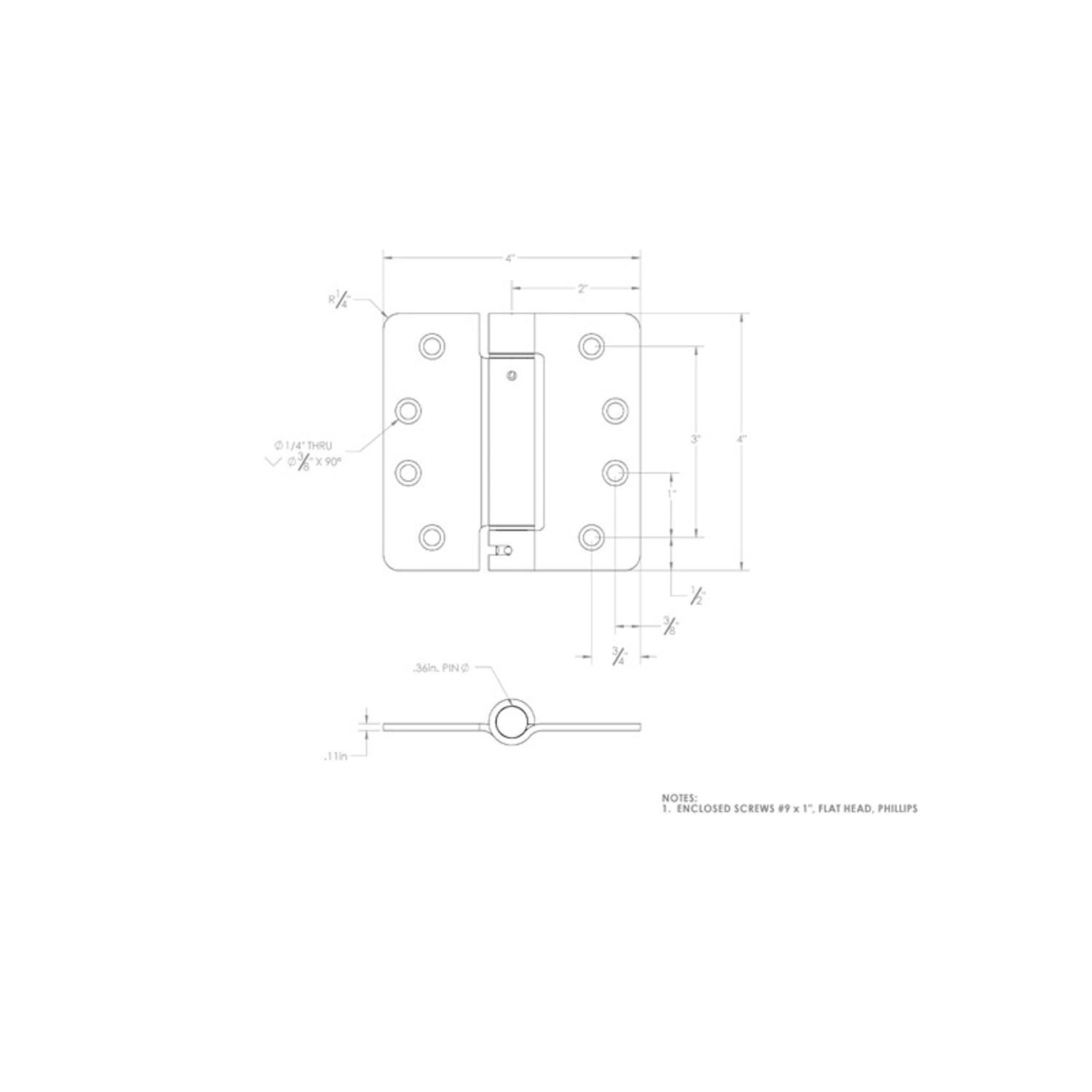 Ace 4 in. L Satin Brass Self Closing Hinge 1 pk