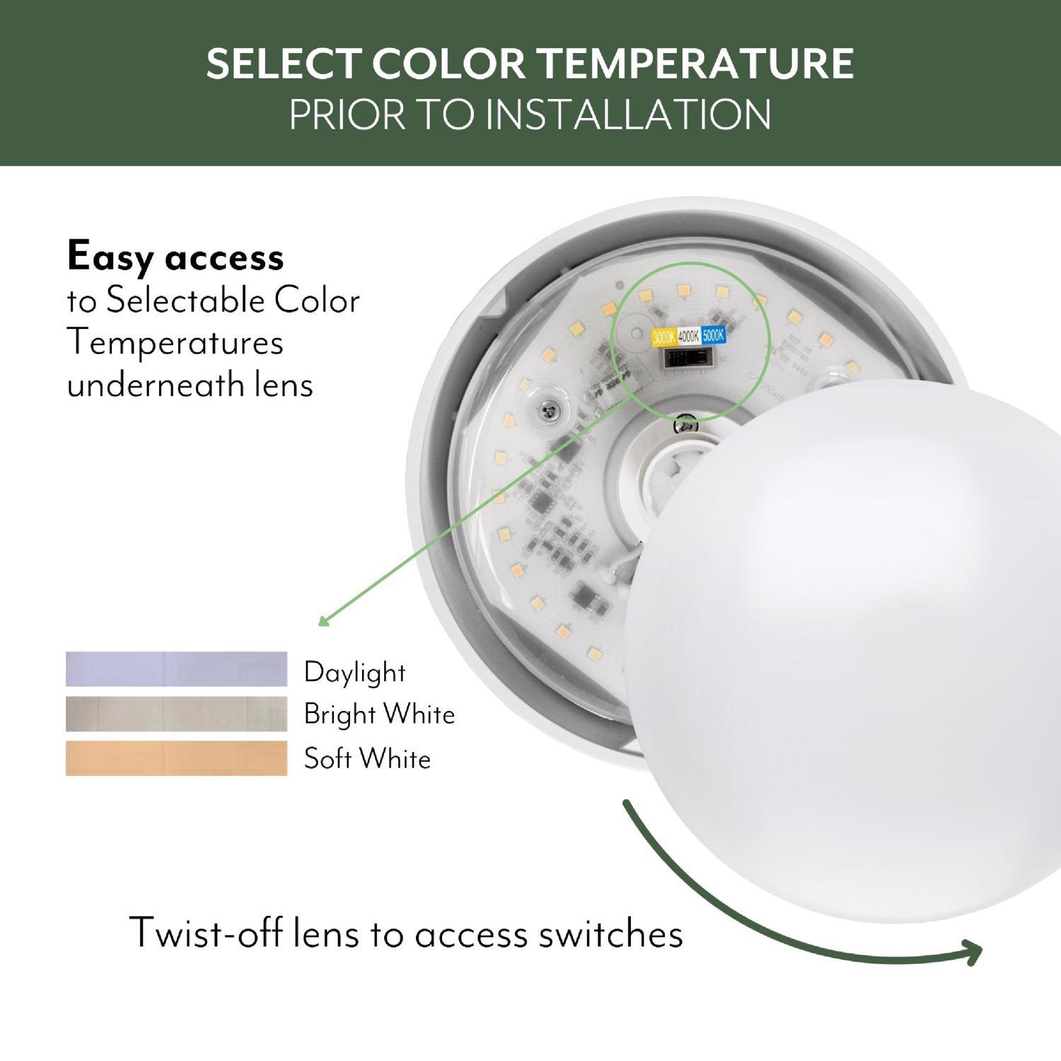 ETI 3.58 in. H X 7 in. W X 7 in. L White LED Ceiling Spin Light