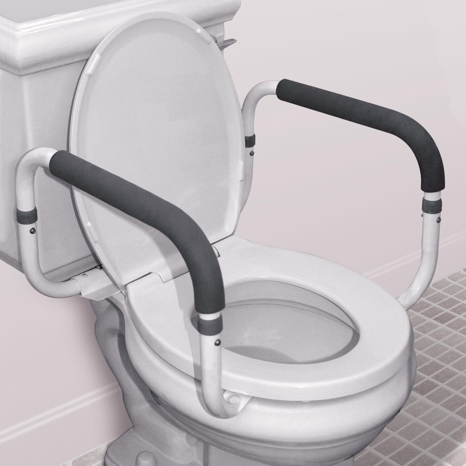 Carex Health Brands White Toilet Safety Bar Aluminum/Plastic 11 in. H X 21 in. L