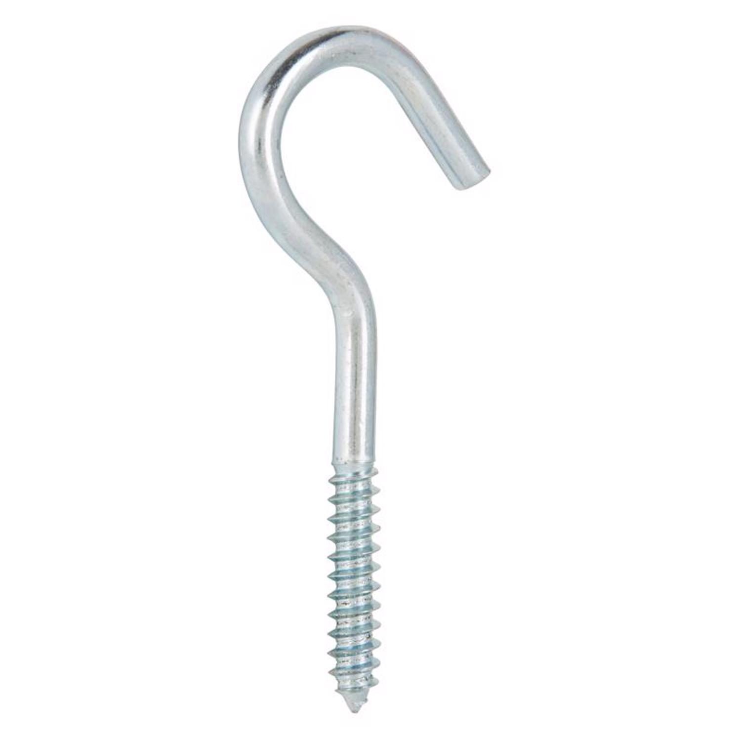 Ace Small Zinc-Plated Silver Steel 4.0625 in. L Ceiling Hook 100 lb 2 pk