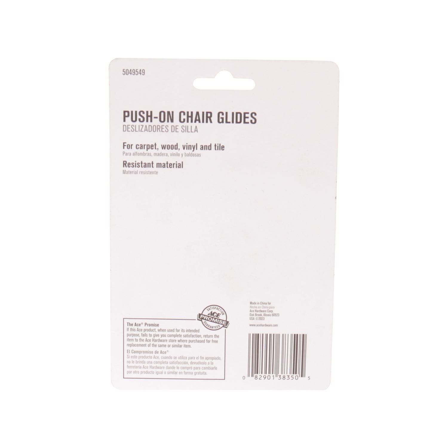 Ace Gray Push-On Polymer Chair Glide 4 pk