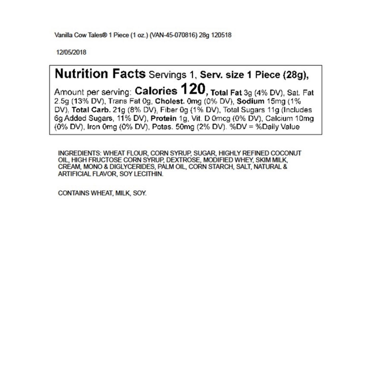 Goetze's Candy Cow Tales Vanilla Caramel 1 oz