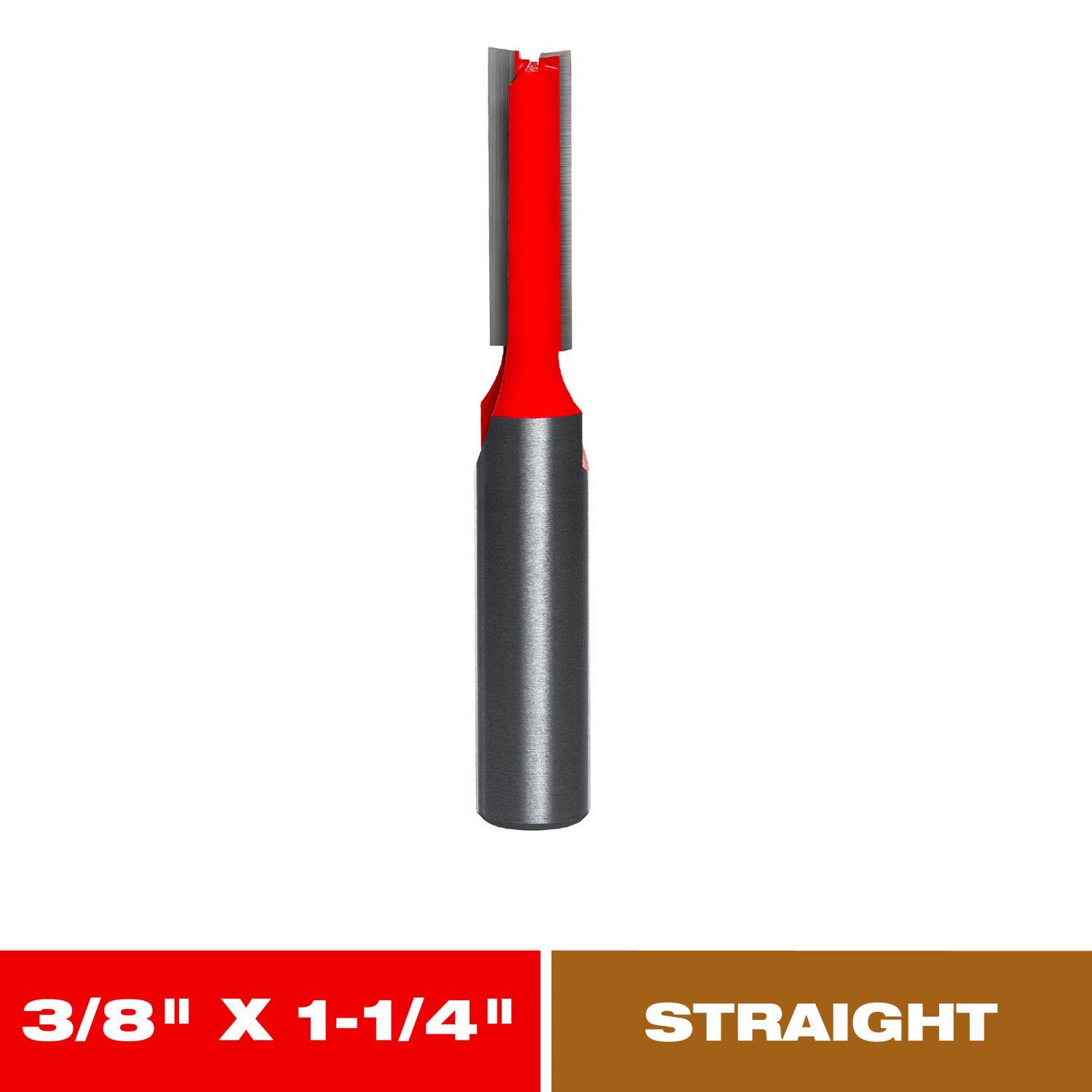 Diablo 3/8 in. D X 2-7/8 in. L Carbide Double Flute Straight Router Bit