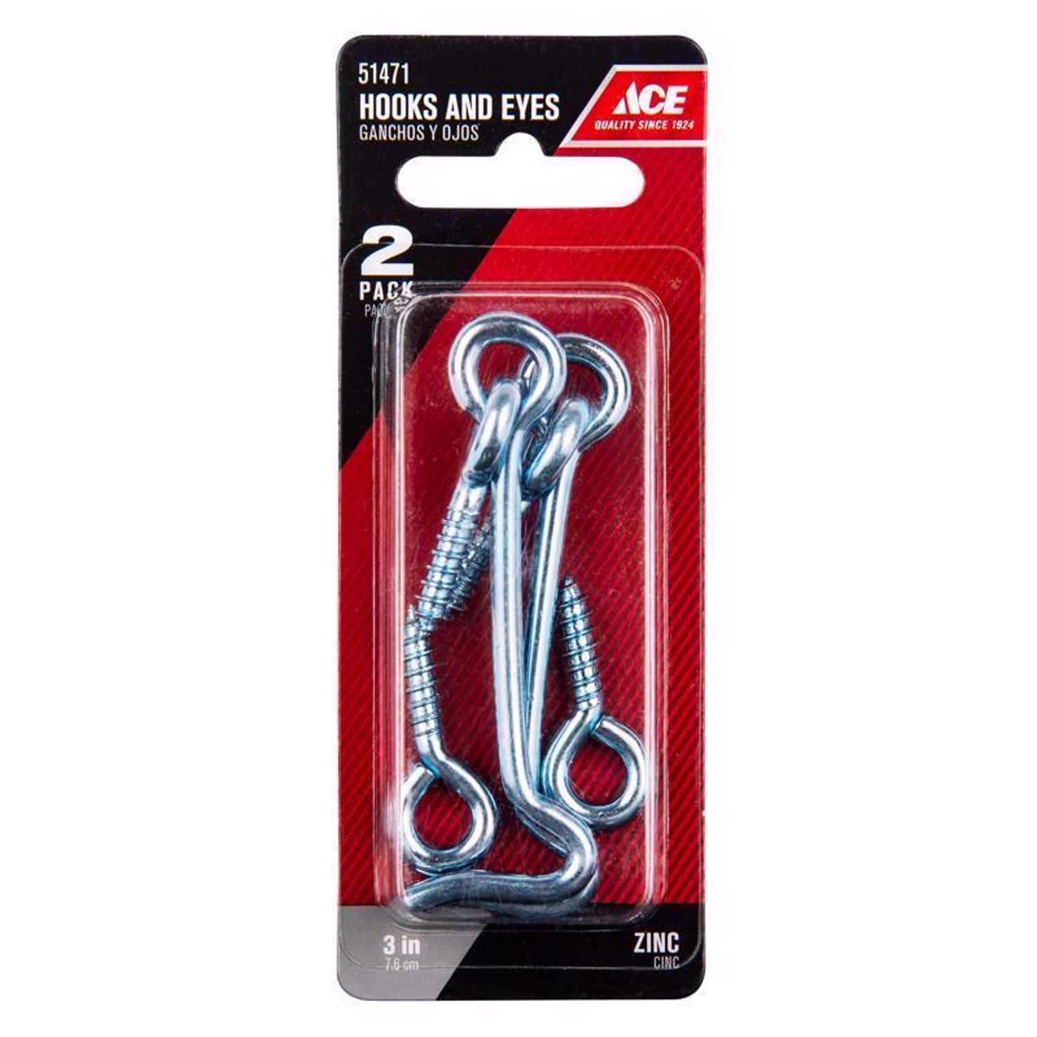 Ace 3 in. L Steel Gate Hooks 2 pk