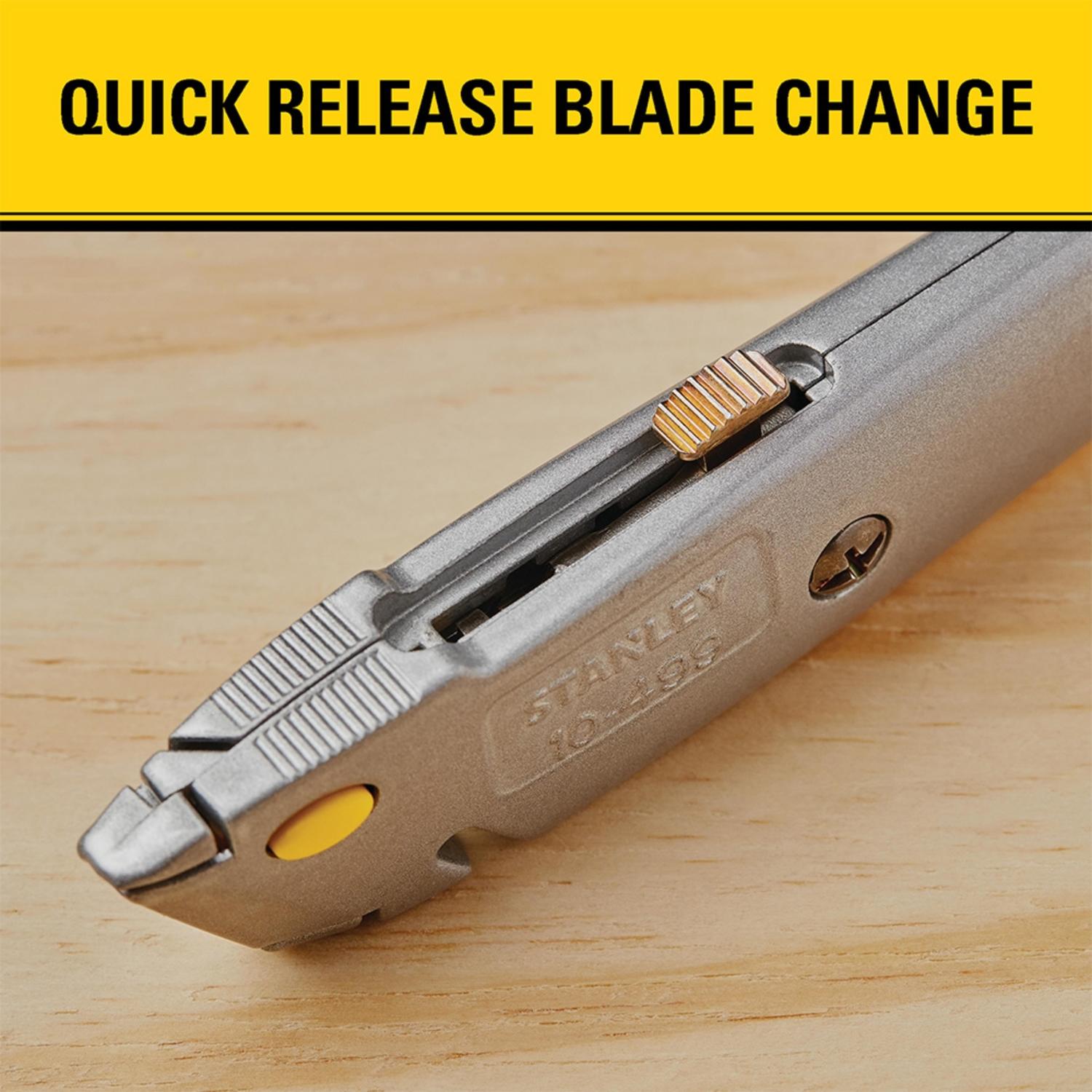 Stanley QuickChange 6-3/8 in. Retractable Utility Knife Gray 1 pk