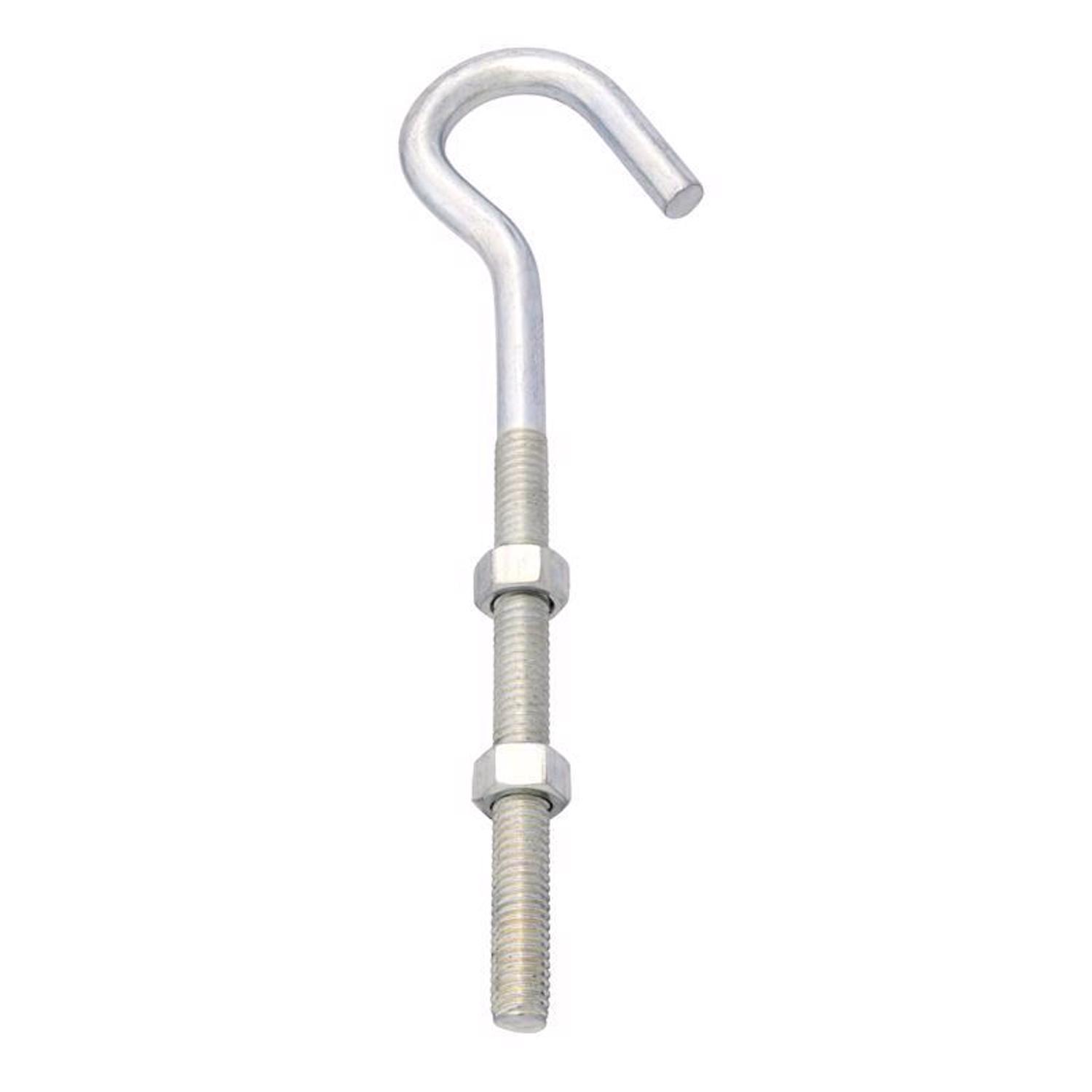 Hampton Medium Zinc-Plated Silver Steel 7.25 in. L Clothesline Bolt Hook 240 lb 1 pk