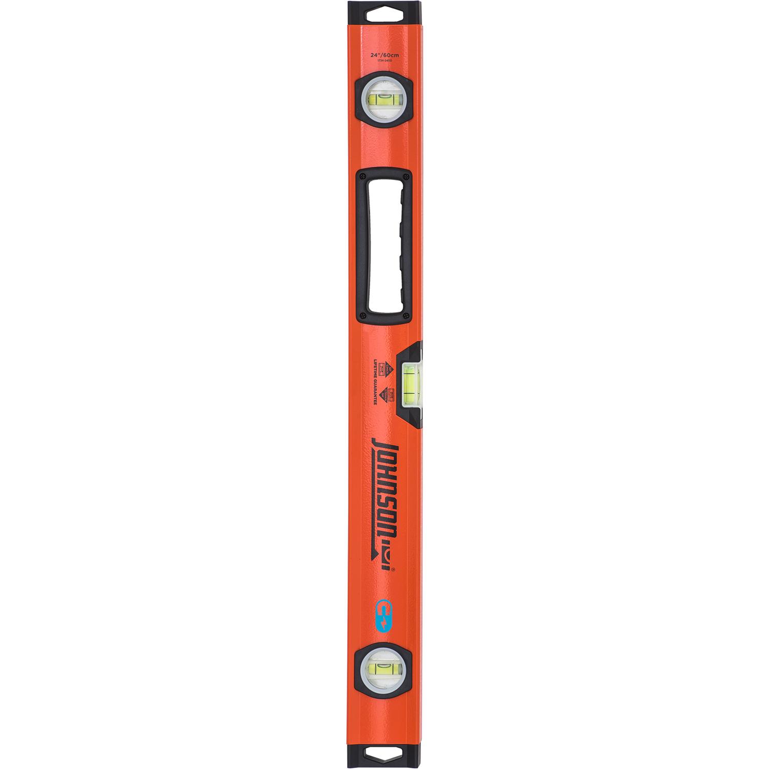 Johnson 24 in. Aluminum Magnetic Box Level 3 vial