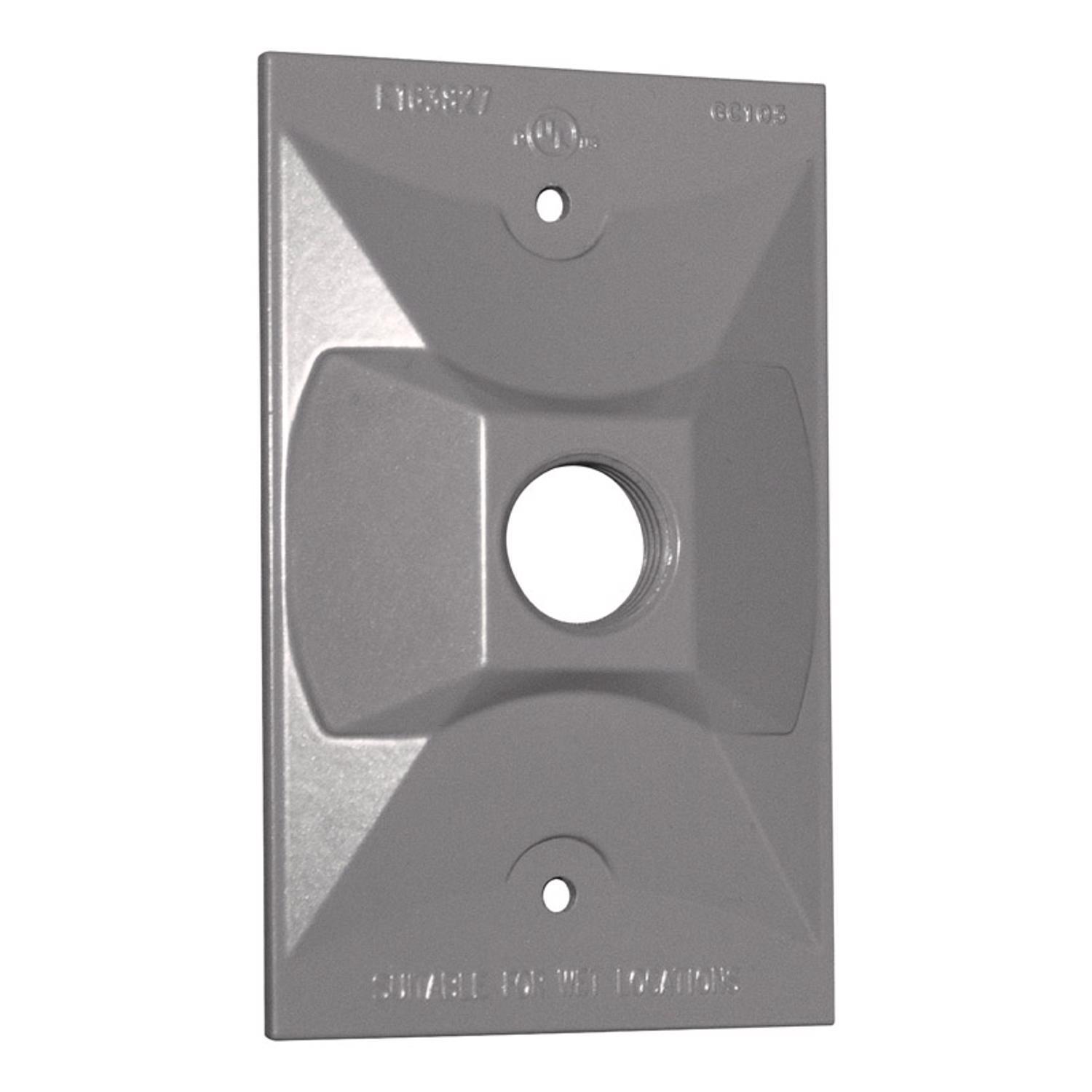 Sigma Engineered Solutions Rectangle Metal 1 gang 4.61 in. H X 2.85 in. W Lampholder Cover