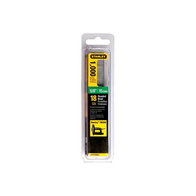 Stanley 18 Ga. X 5/8 in. L Steel Brad Nails 1000 pk
