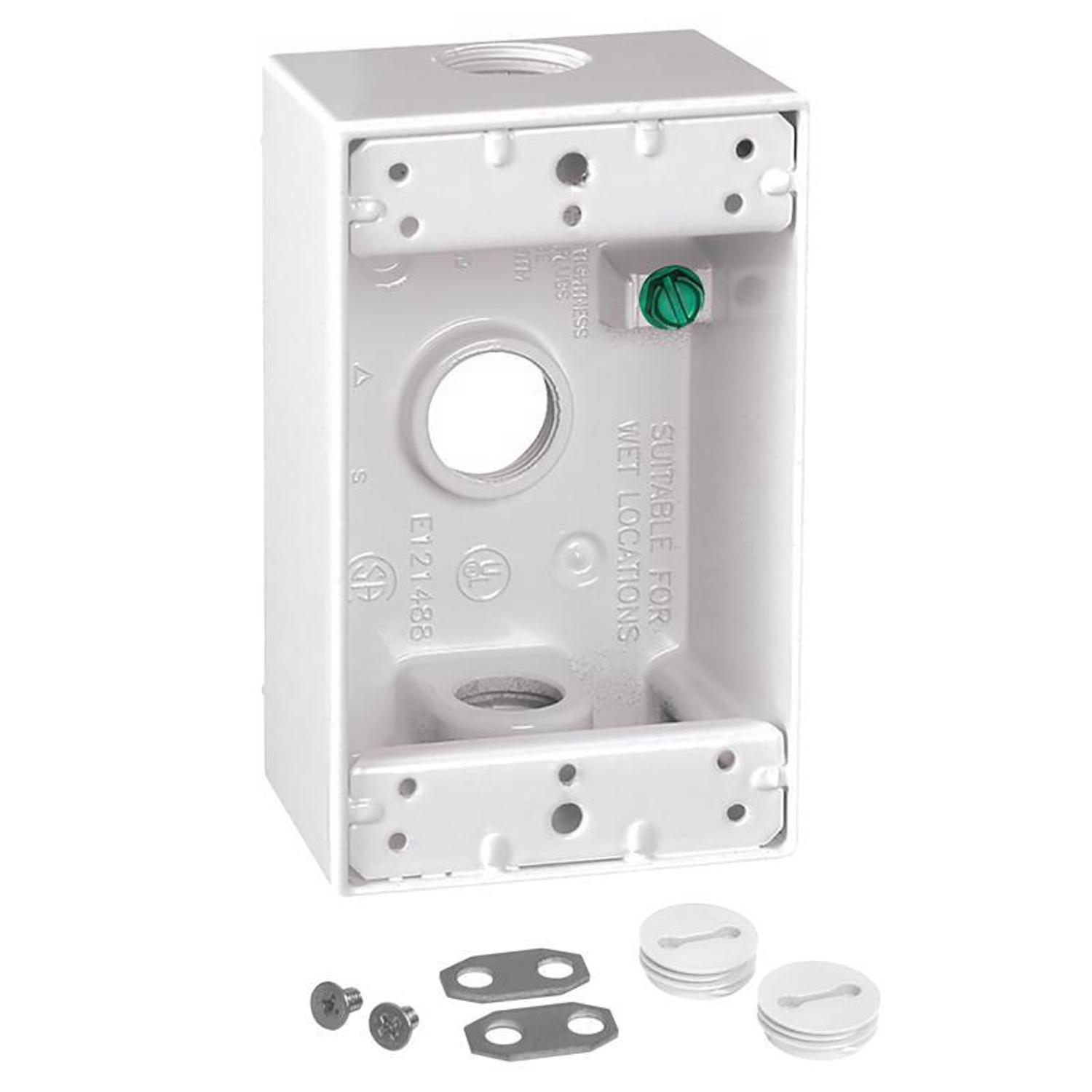 Sigma Engineered Solutions New Work 18.3 cu in Rectangle Die-Cast Metal 1 gang Weatherproof Box Whit