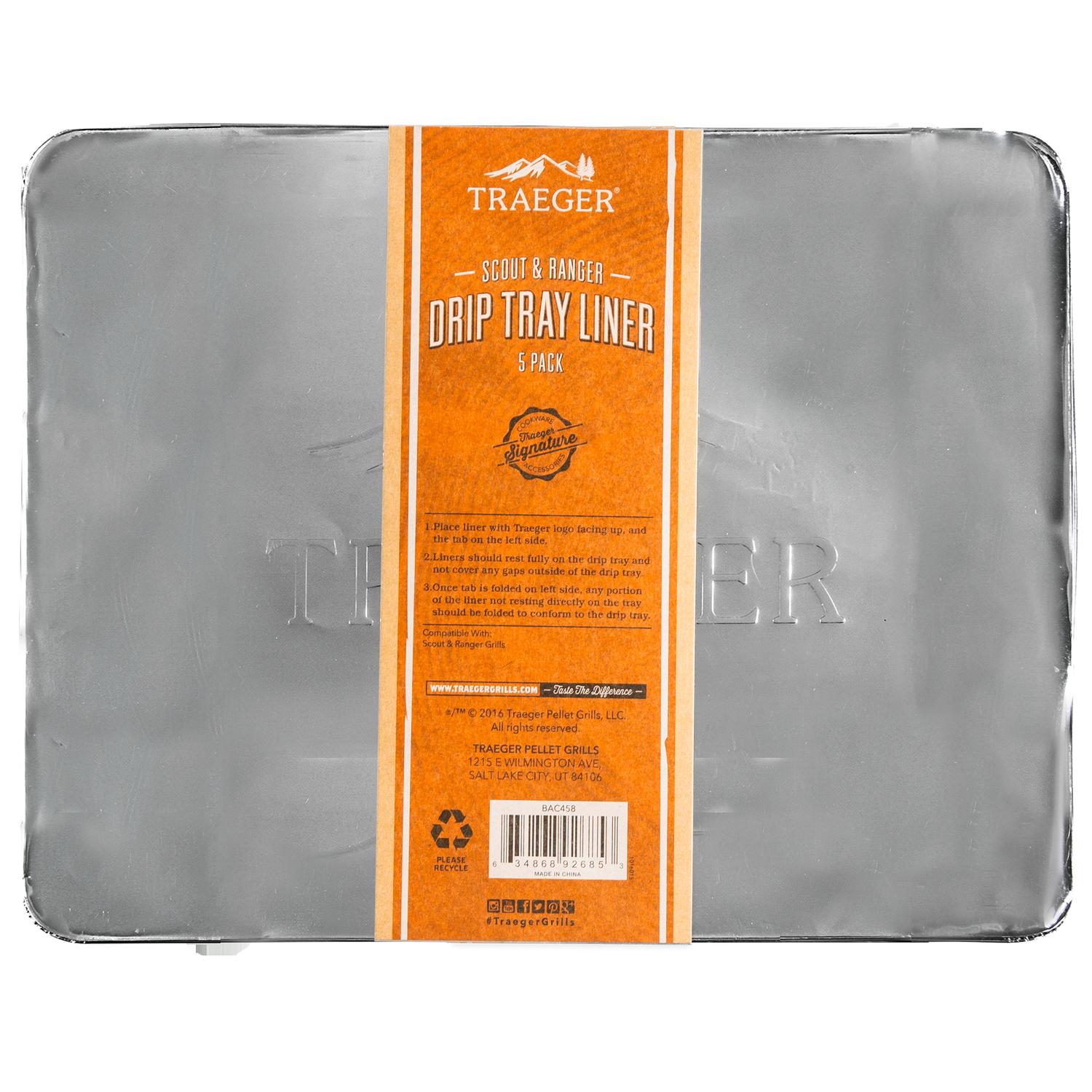 Traeger Aluminum Drip Tray Liner 13.15 in. L X 10.24 in. W For Ranger, Scout, PTG