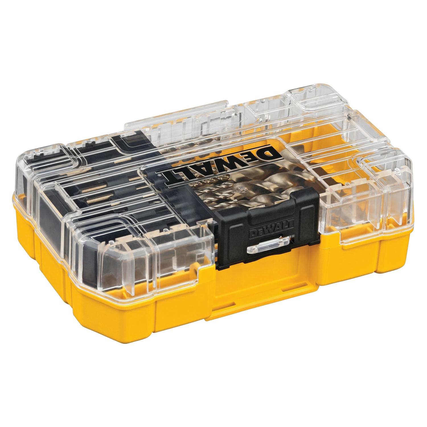 DeWalt Pilot Point High Speed Steel Drill Bit Set Straight Shank 18 pc