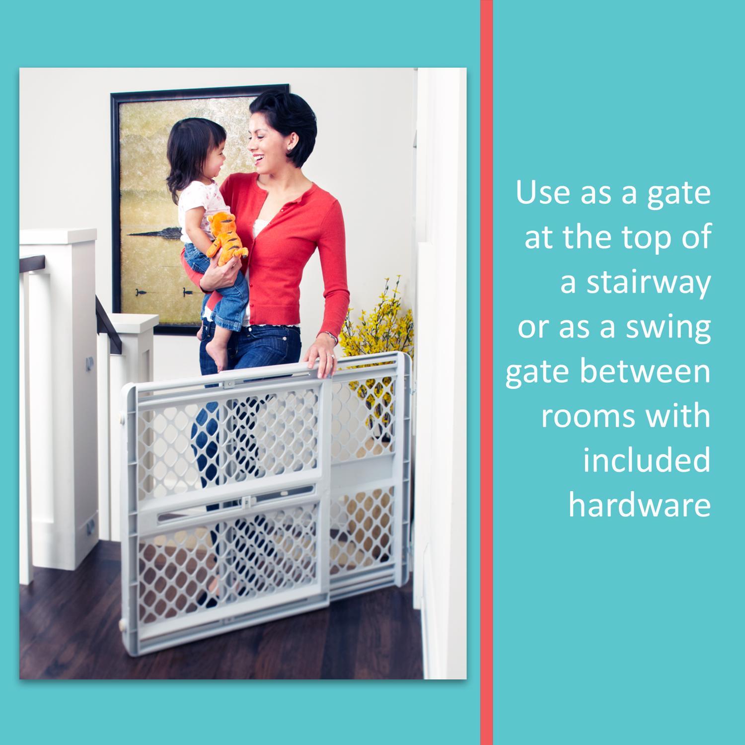 North States Gray 26 in. H X 26-42 in. W Plastic Child Safety Gate
