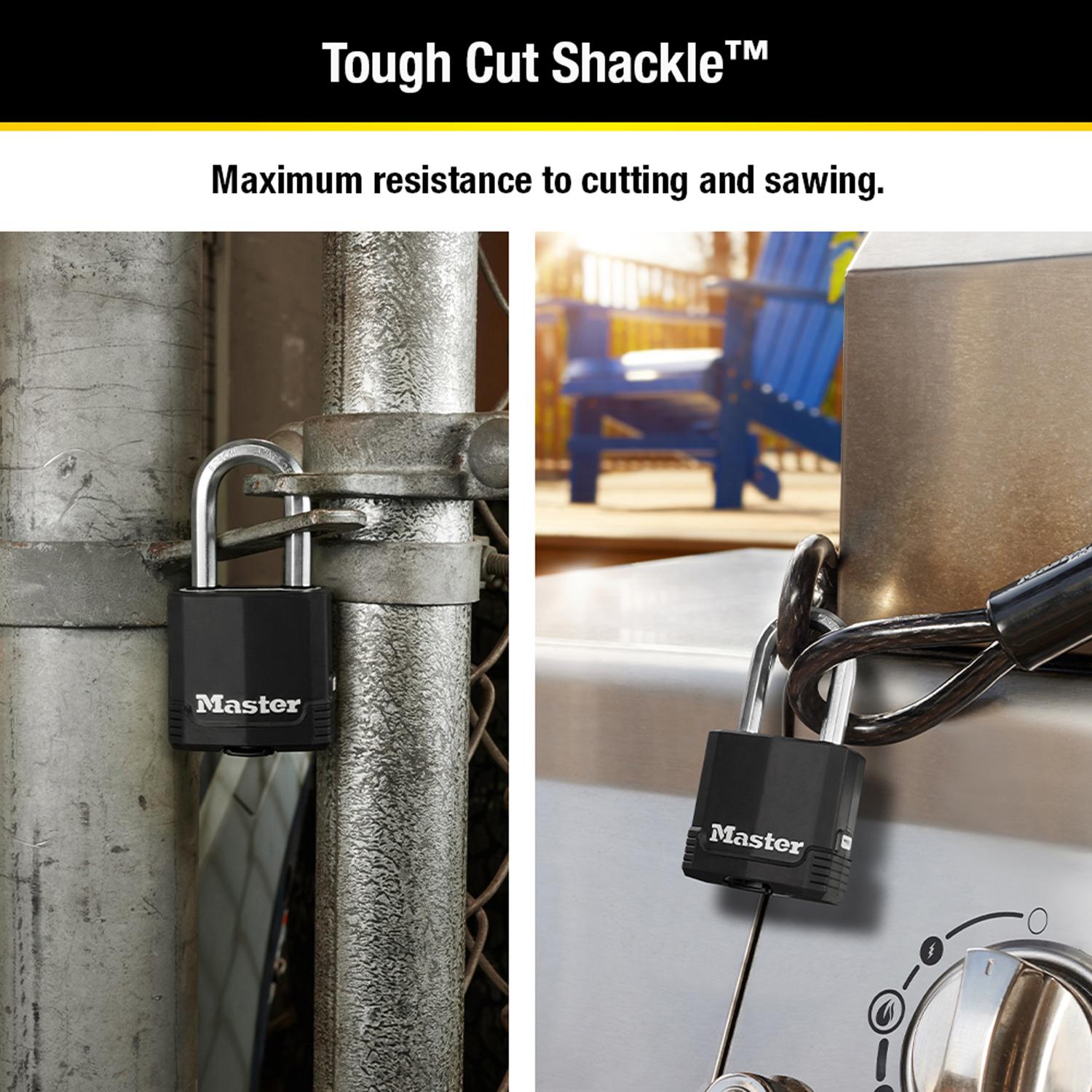 Master Lock Magnum 1-7/8 in. H X 1-3/16 in. W X 1-3/4 in. L Steel Ball Bearing Outdoor Padlock
