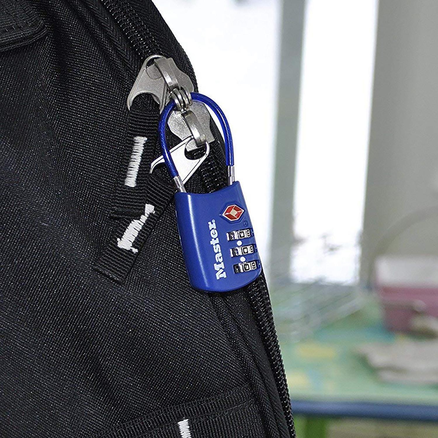 Master Lock 1-9/16 in. H X 1-3/16 in. W Steel 3-Dial Combination Luggage Lock