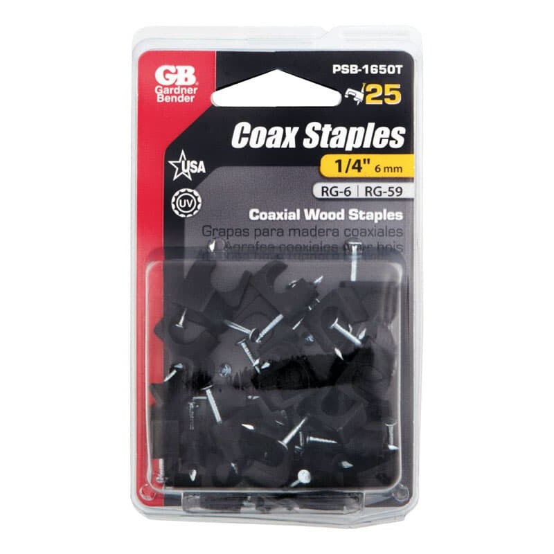 Gardner Bender 1/4 in. W Plastic Insulated Coaxial Staple 25 pk