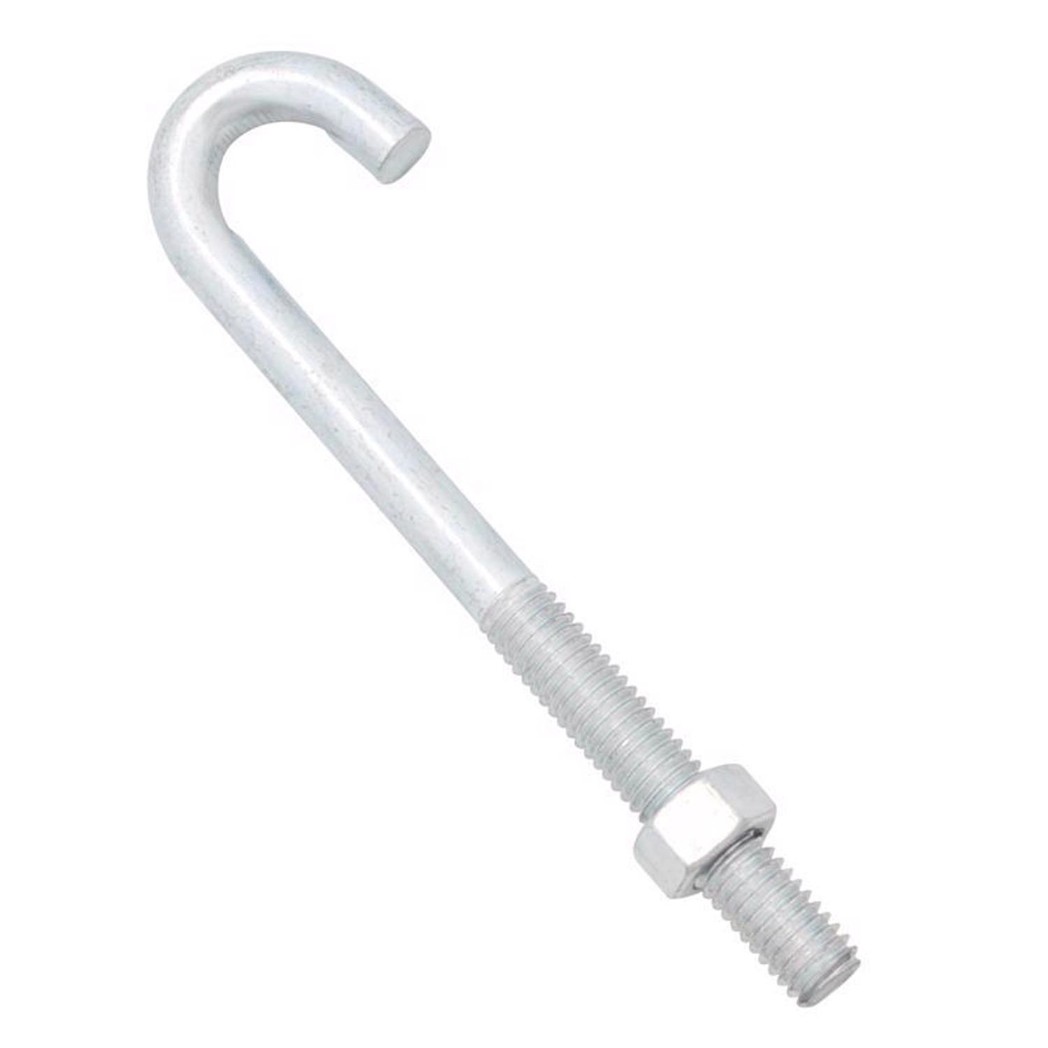 Hampton Small Zinc-Plated Silver Zinc 1 in. L J-Bolt 375 lb 1 pk