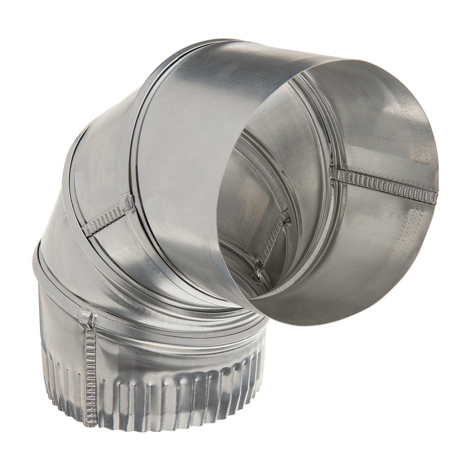 Deflect-O 3 in. L X 3 in. D Silver Aluminum Vent Elbow
