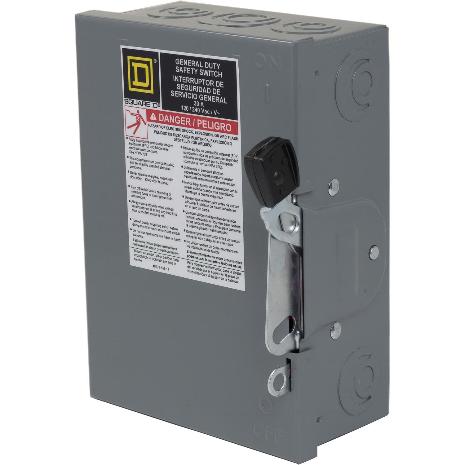 Square D 30 amps Plug In 2-Pole Fuse Safety Switch