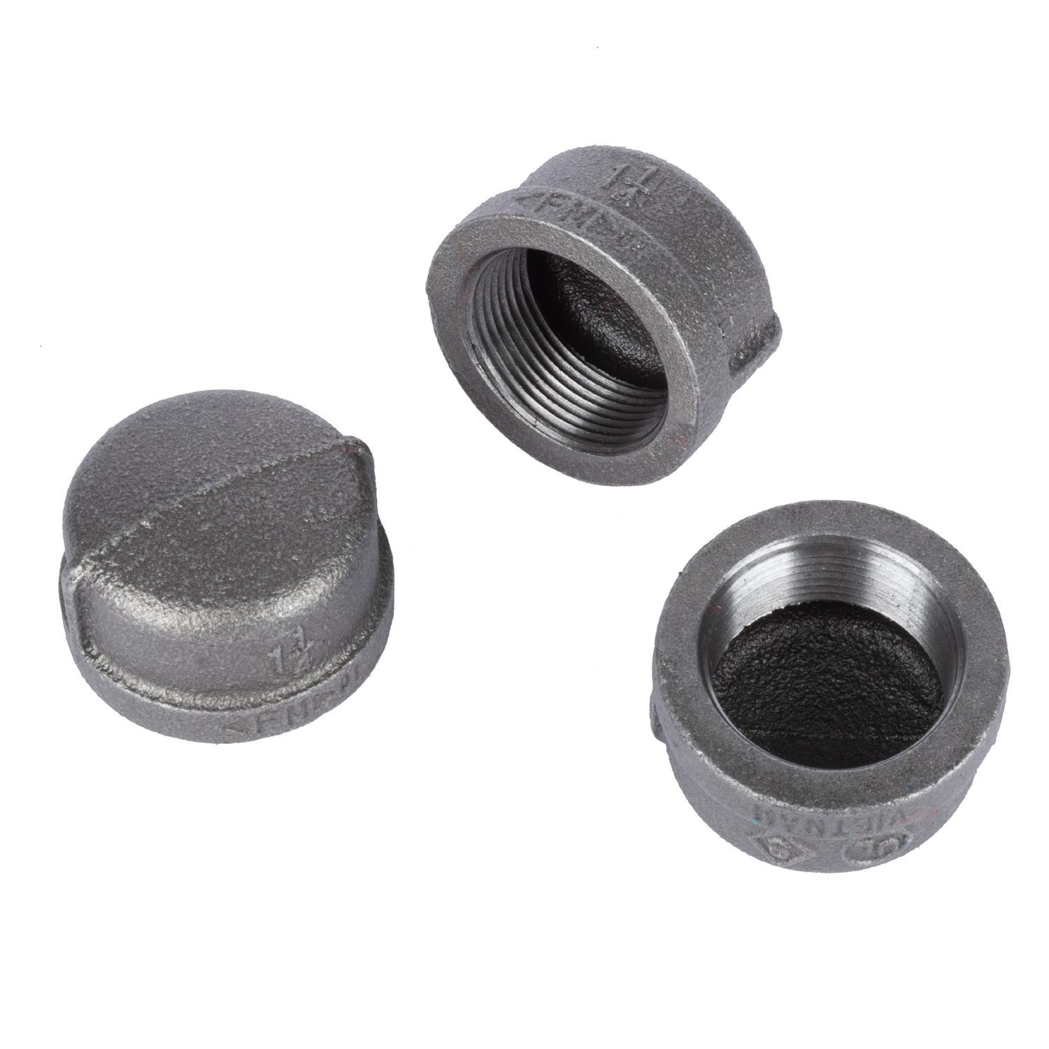 STZ Industries 1-1/4 in. FIP each Black Malleable Iron Cap