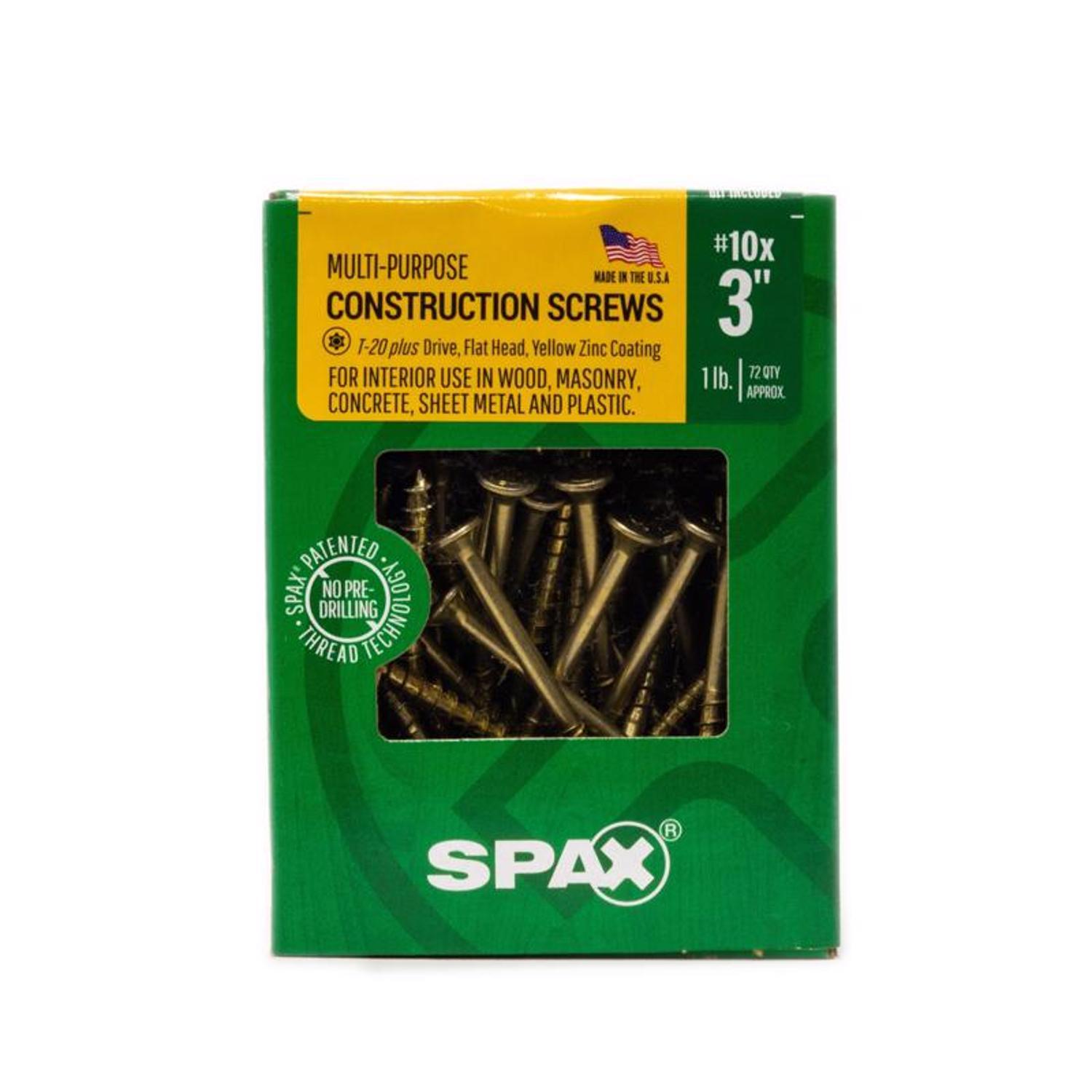 SPAX Multi-Material No. 10 in. X 3 in. L T-20+ Flat Head Serrated Construction Screws