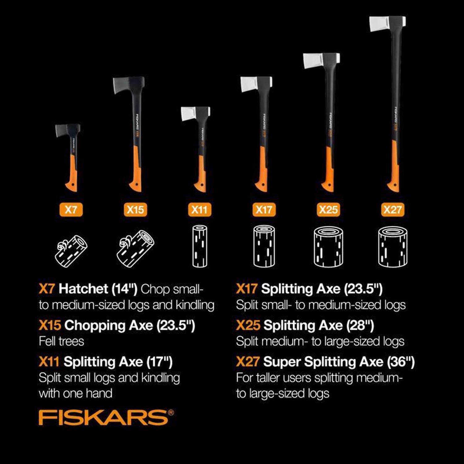 Fiskars X7 1.41 lb Single Bit Splitting Hatchet Fiberglass Handle