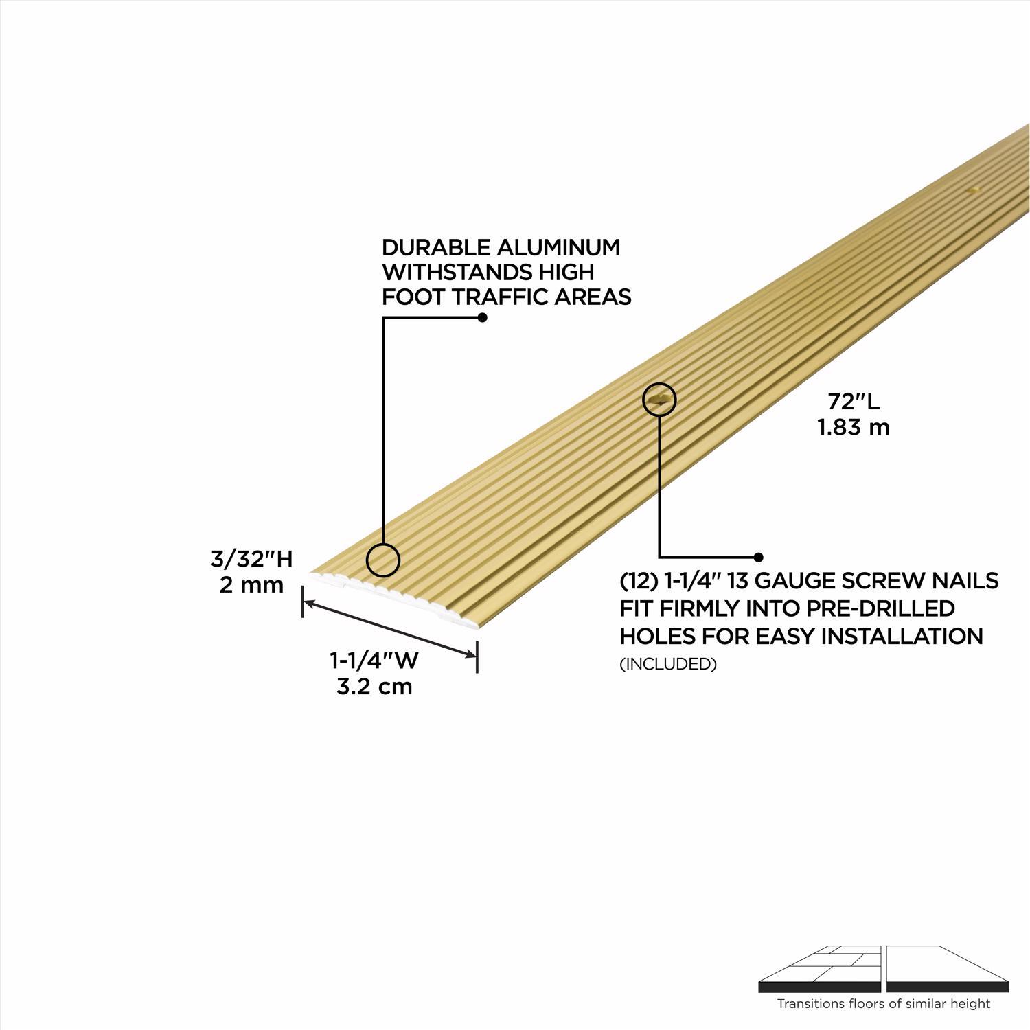 M-D Building Products 0.1 in. H X 1.25 in. W X 72 in. L Prefinished Satin Brass Aluminum Seam Binder