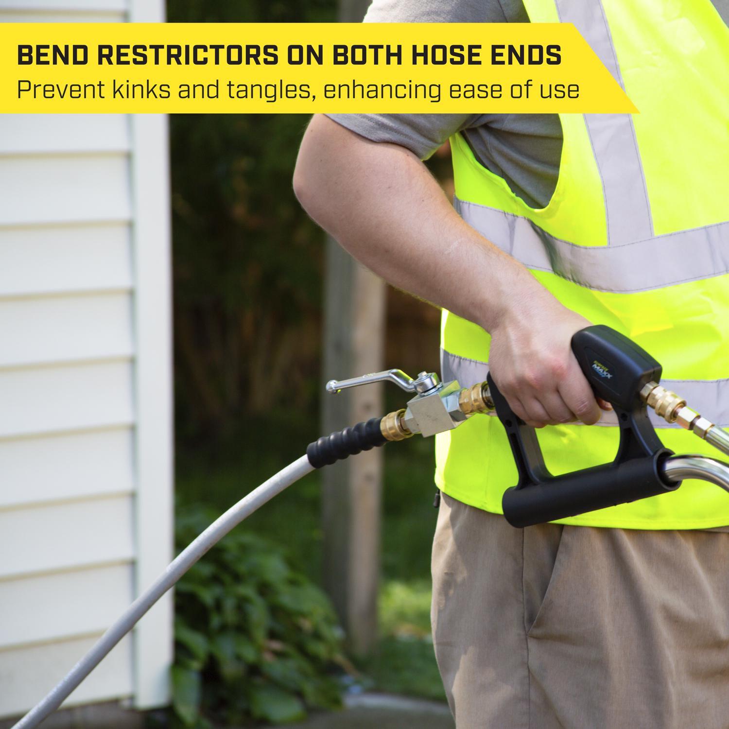 SurfaceMaxx 3/8 in. D X 50 ft. L Steel and Polyester Braided Pressure Washer Hose 4500 psi