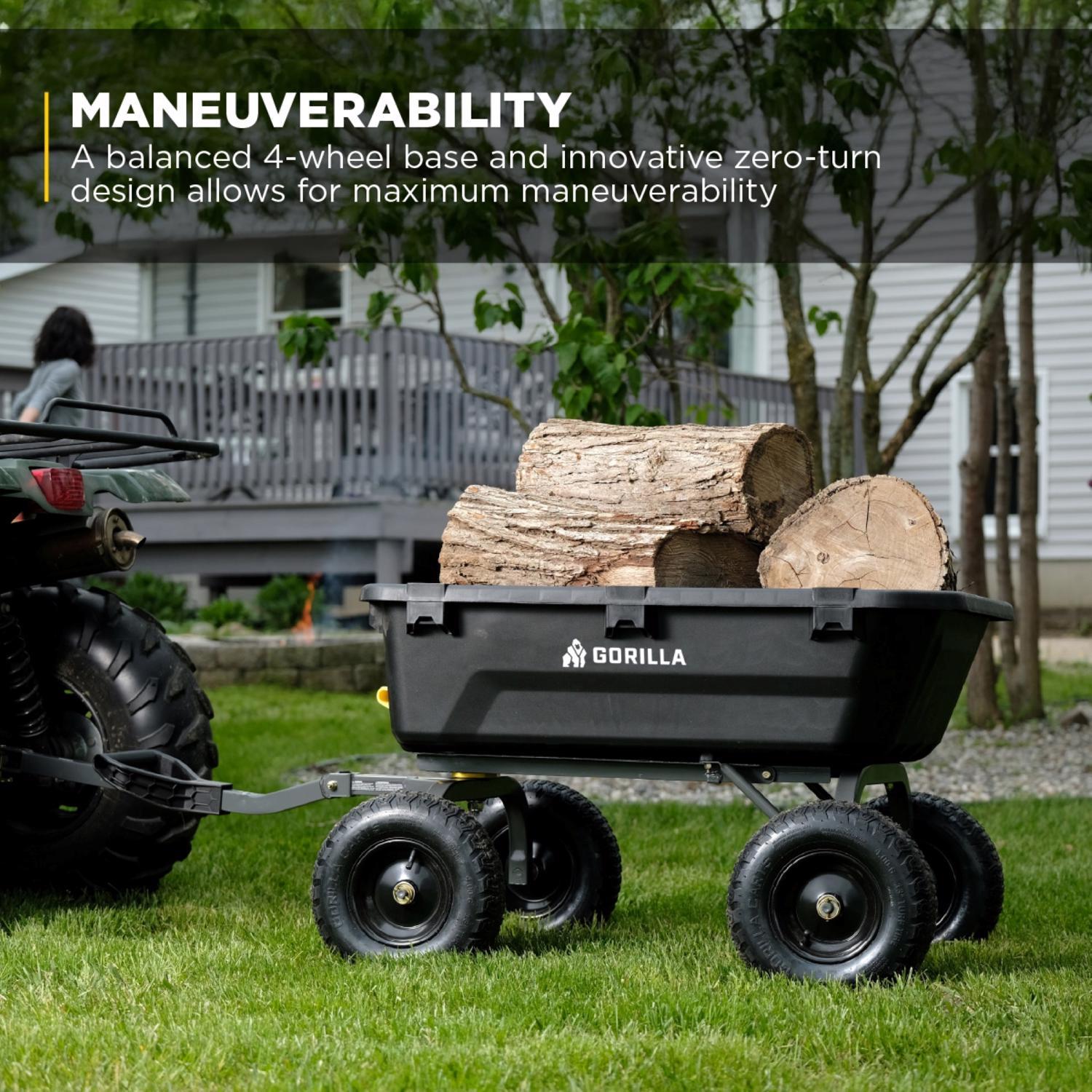 Gorilla Carts Poly Dump Cart 1200 lb. cap.