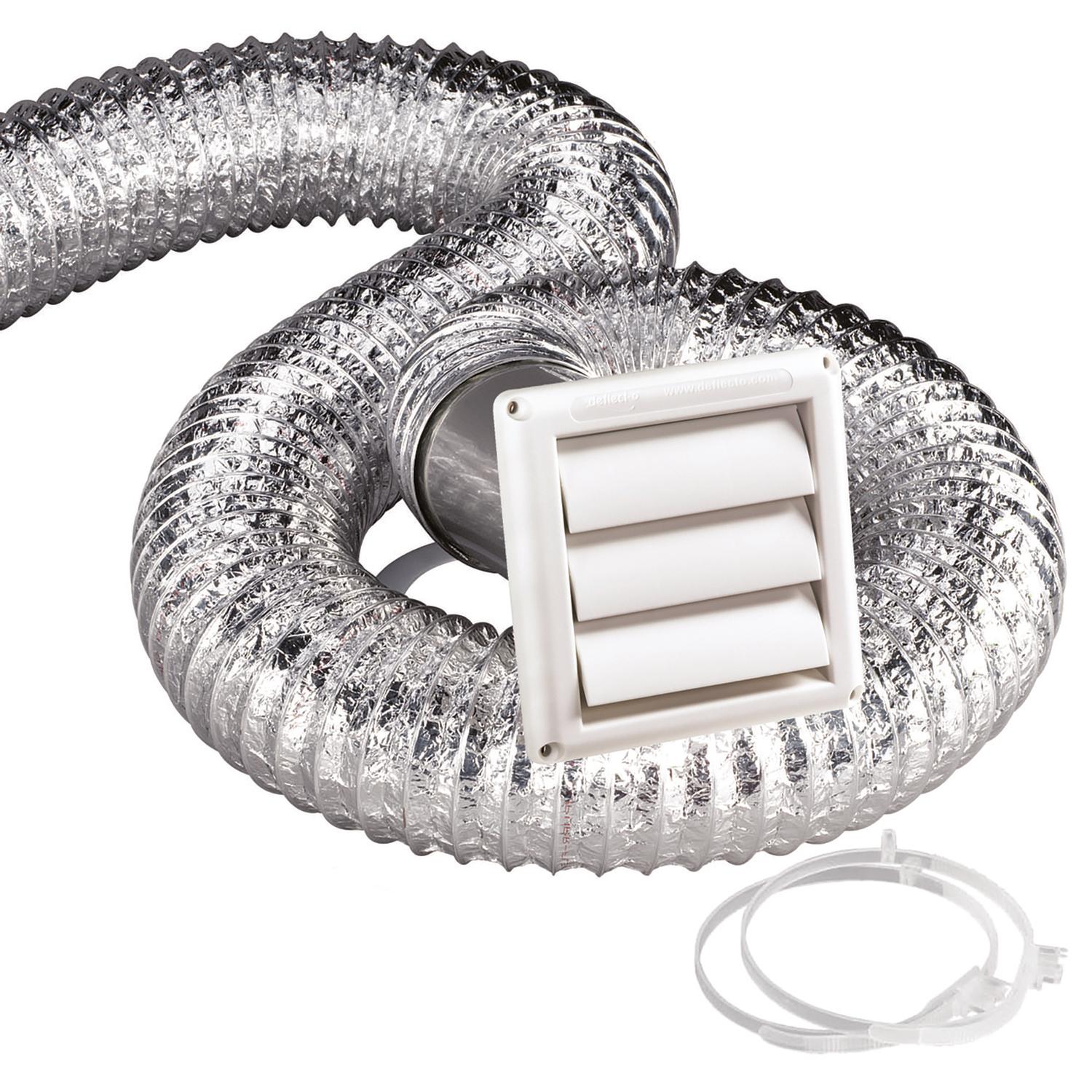 Ace 4 in. W X 6 in. L White Plastic Dryer Vent Kit