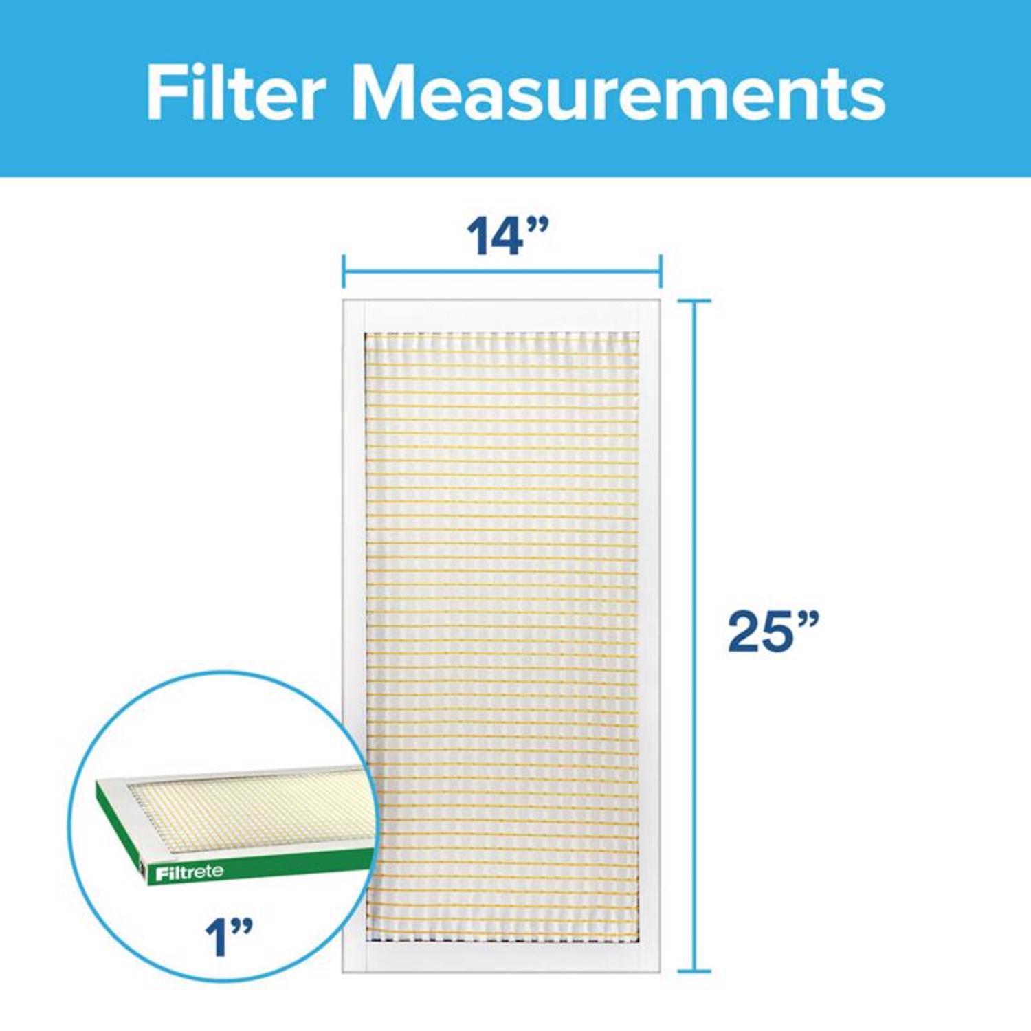 Filtrete 14 in. W X 25 in. H X 1 in. D Polypropylene 8 MERV Pleated Air Filter 1 pk