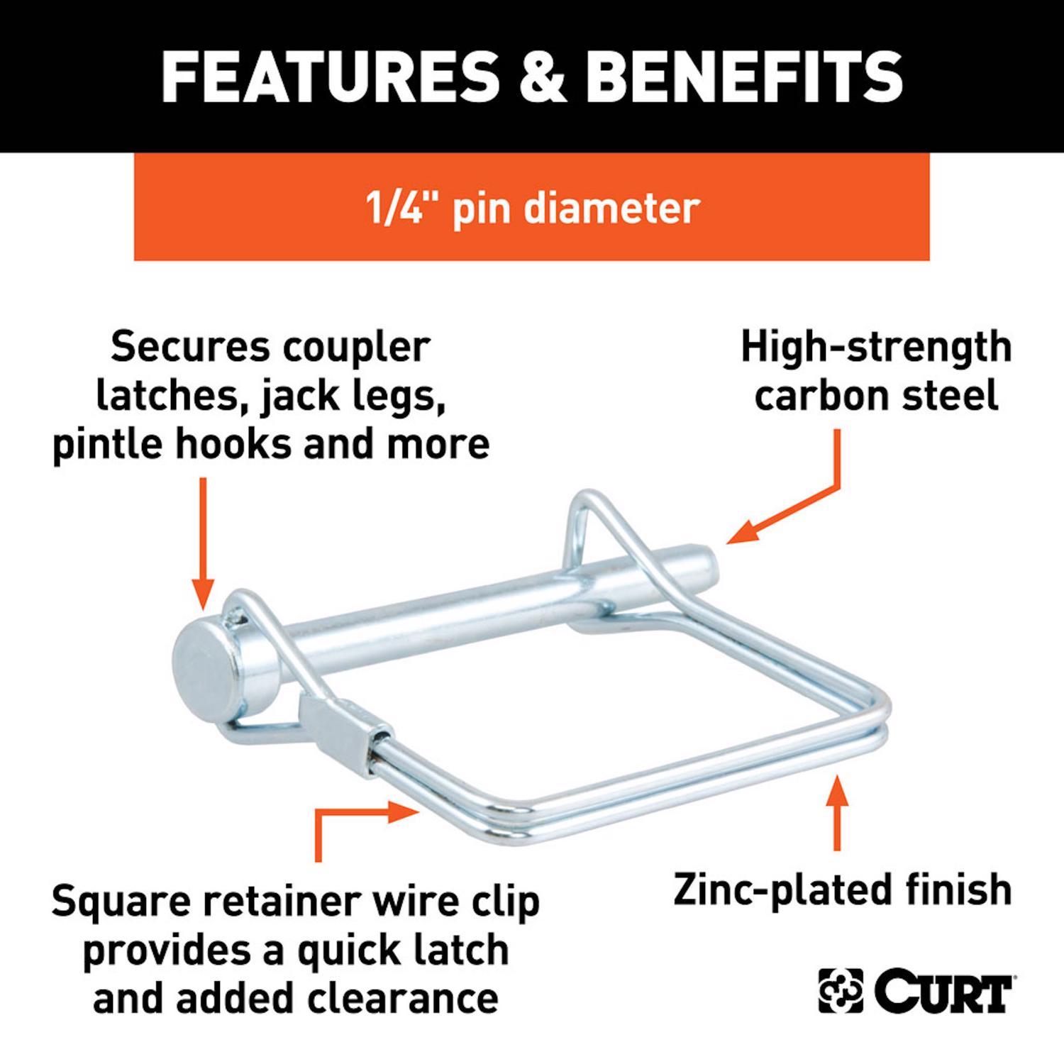CURT 1/4"D x 2-3/4"L Safety Pin