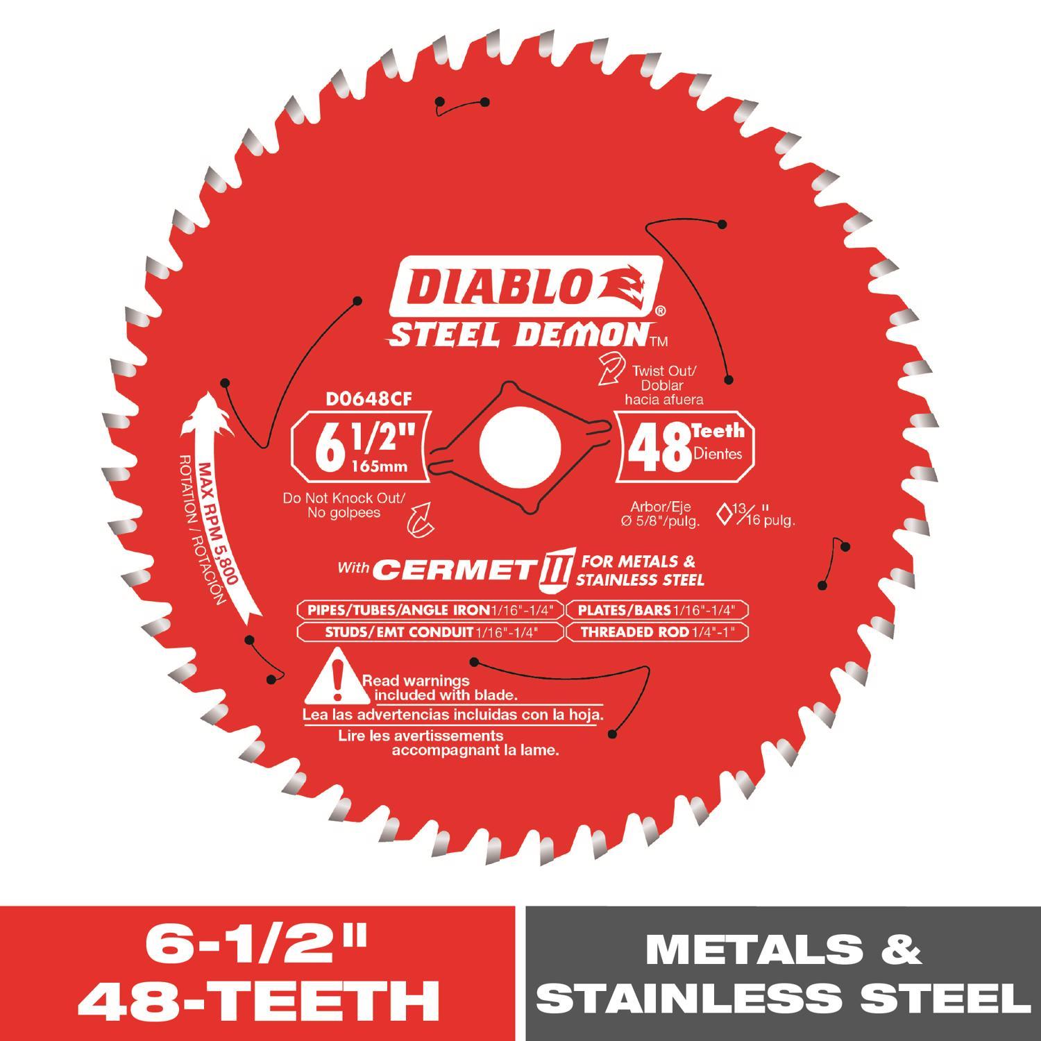 Diablo Steel Demon 6-1/2 in. D X 5/8 in. Stainless Steel Metal Saw Blade 48 teeth 1 pk