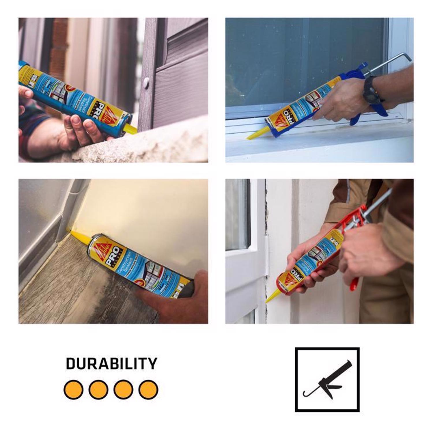 Sika Pro Select White Polyurethane All Purpose Construction Sealant 10.1 oz
