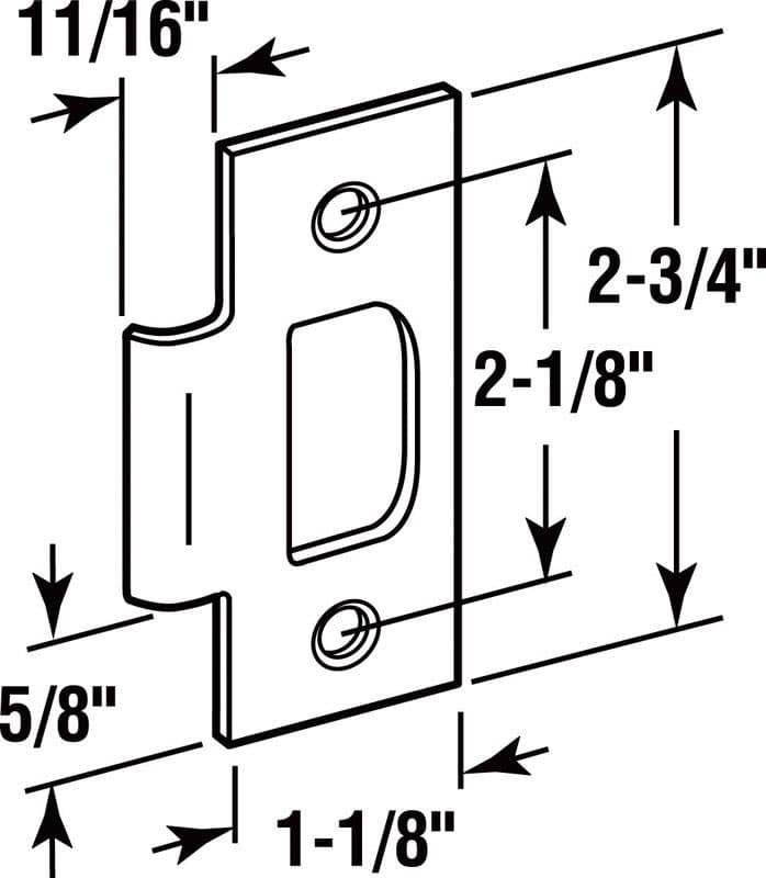 Prime-Line 2.75 in. H X 0.38 in. L Brass T- Strike