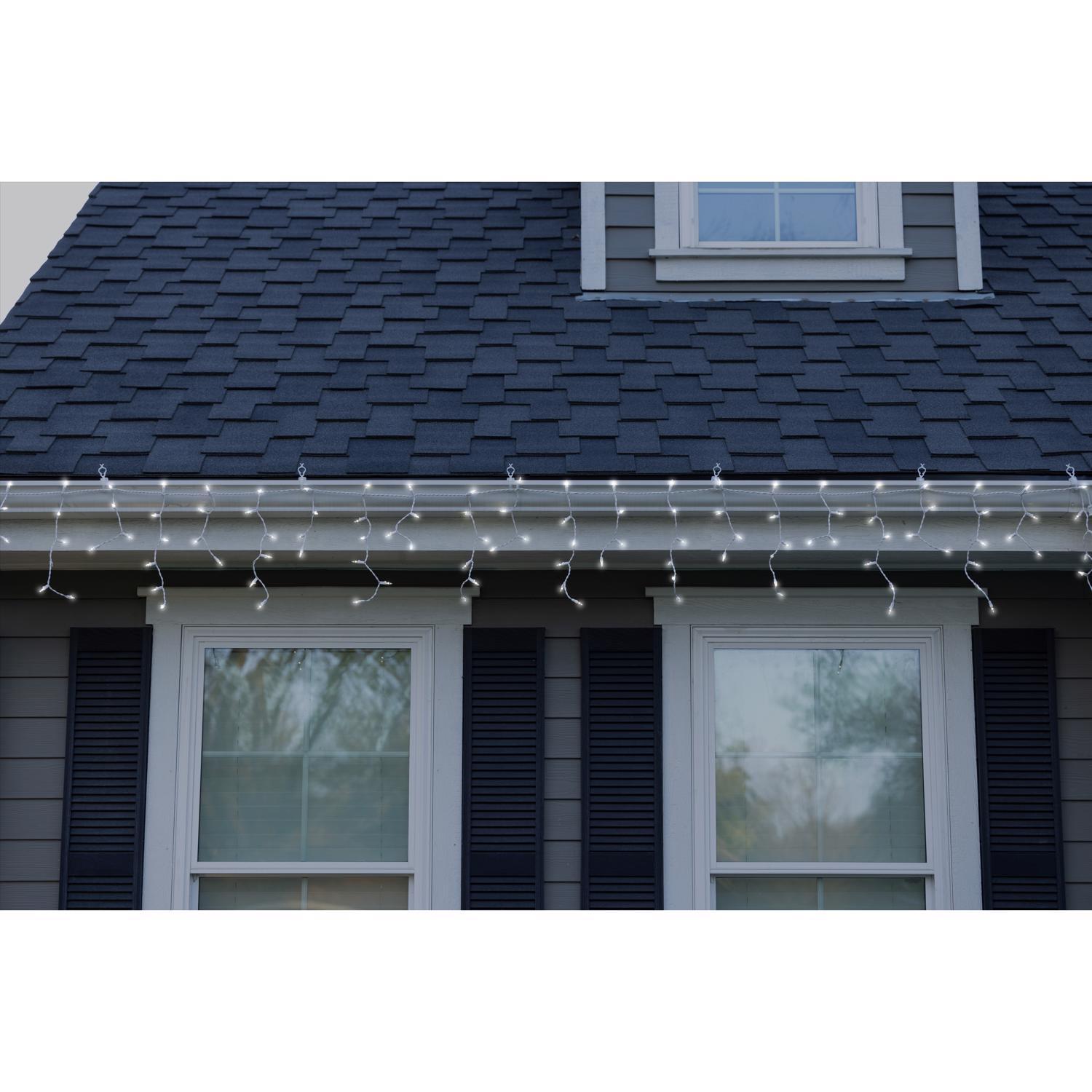 Celebrations Classic LED T5 Pure White 100 ct Icicle Christmas Lights 6 ft.