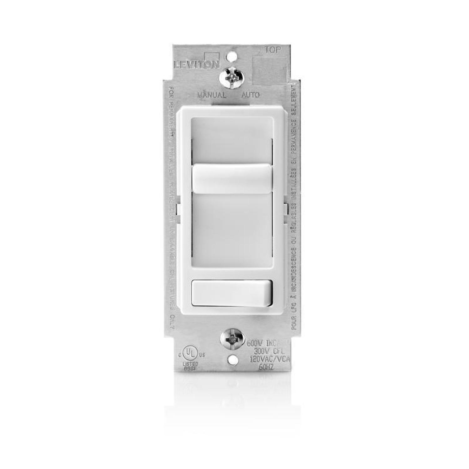 Leviton Decora SureSlide White 600 W Preset Slide Dimmer Switch 1 pk