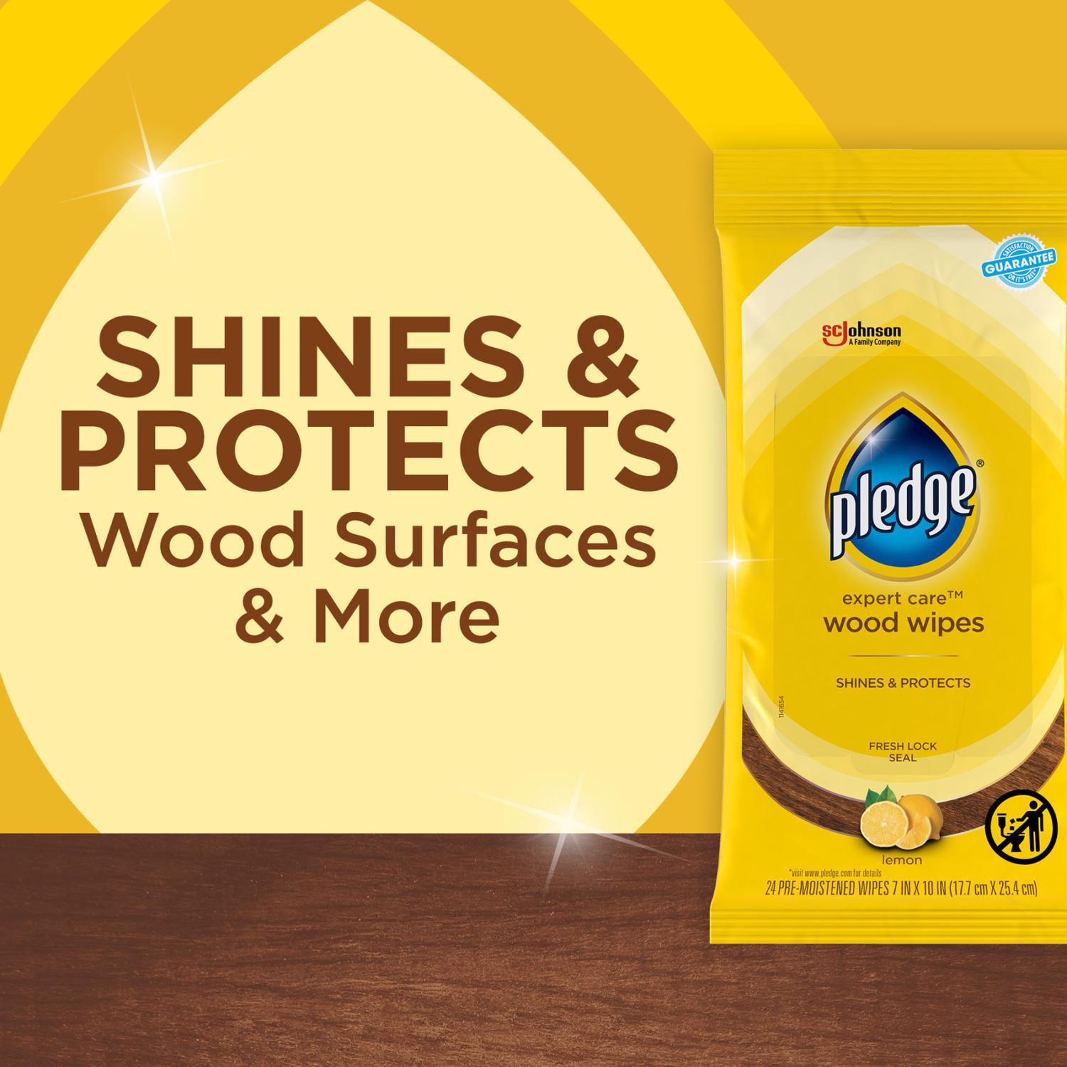 Pledge Lemon Scent Furniture Polish 24 wipes Wipes