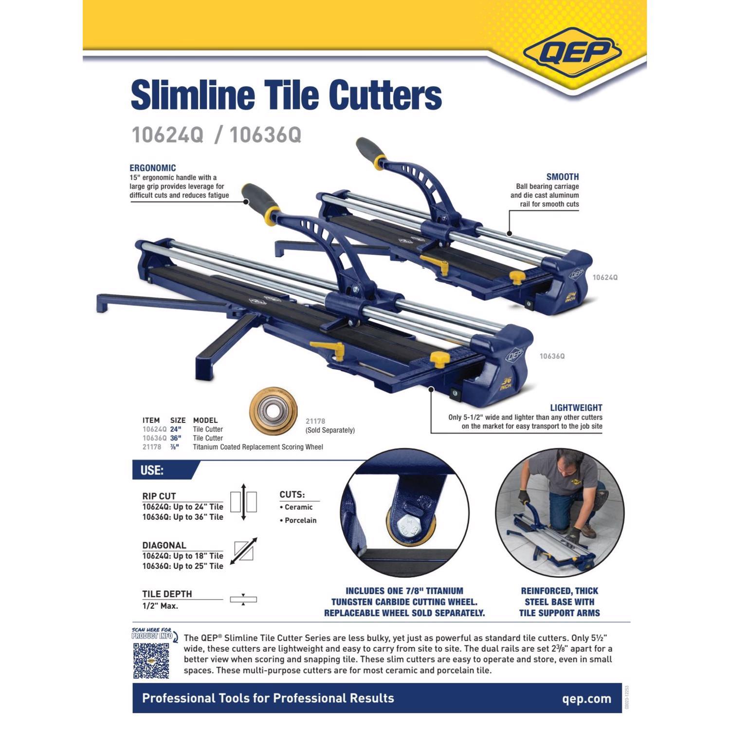 QEP Slimline 5.5 in. W X 24 in. L Metal/Plastic Tile Cutter 1 pk