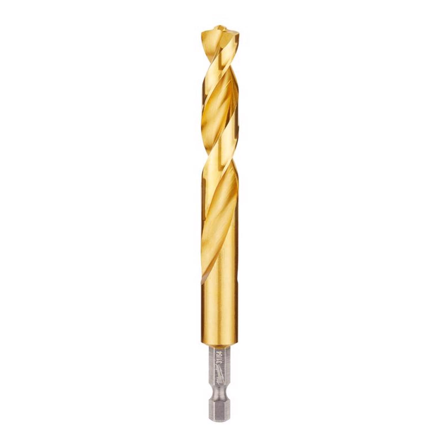 Milwaukee Shockwave 31/64 in. Titanium Red Helix Drill Bit Hex Shank 1 pc
