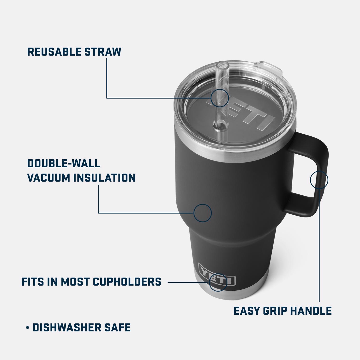 YETI Rambler 35 oz Black BPA Free Straw Mug