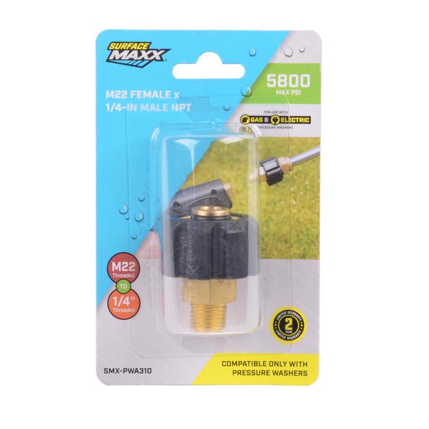 SurfaceMaxx M22 Female x 1/4-in Male NPT Screw Nipple 5800 psi